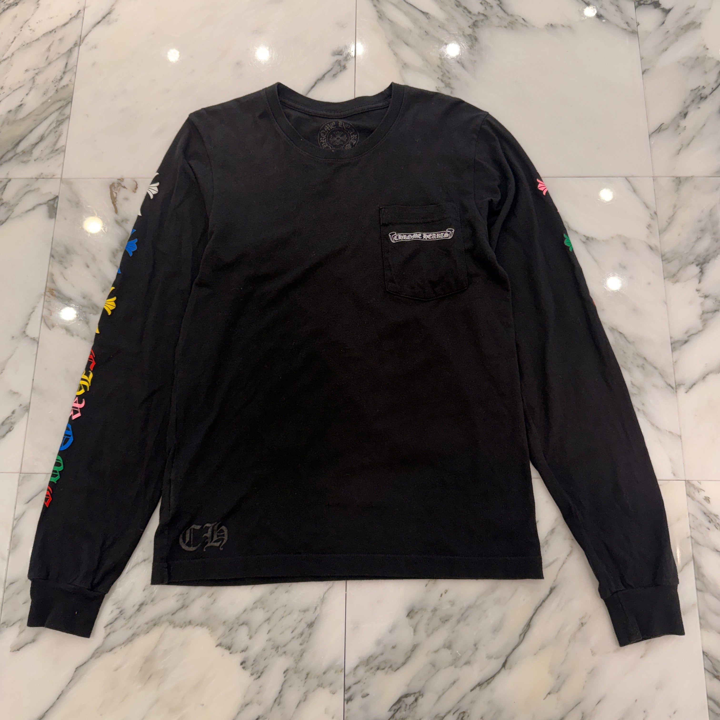 CHROME HEARTS MLTCOL CEM CRS Long Sleeve Tee Size S クロムハーツ マルチカラー セメタリークロス ロングスリーブTシャツ サイズS