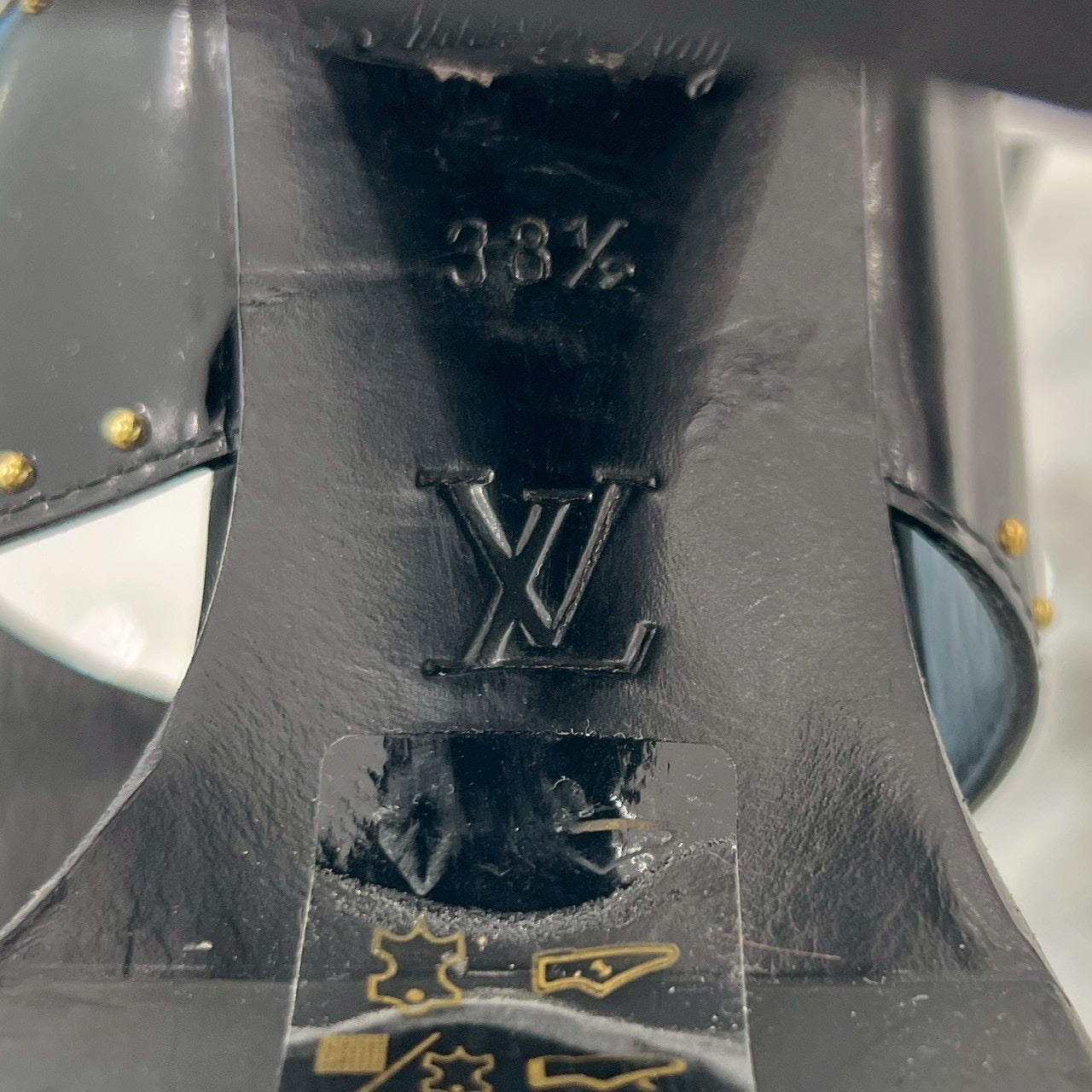 LOUIS VUITTON Star Trail Line Studded Heel Sandals NA0290 Size 38 1/2 ルイヴィトン スタートレイルラインスタッズヒールサンダル サイズ38 1/2