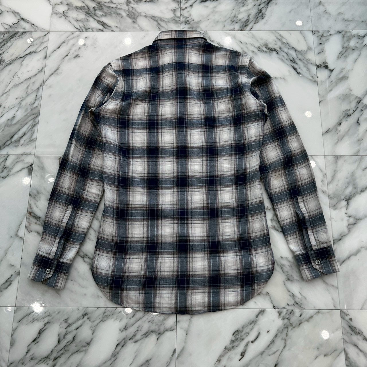 SAINT LAURENT PARIS 2015AW Ombre Check Cotton Shirt 376954 Y737J サンローランパリ オンブレチェック コットンシャツ