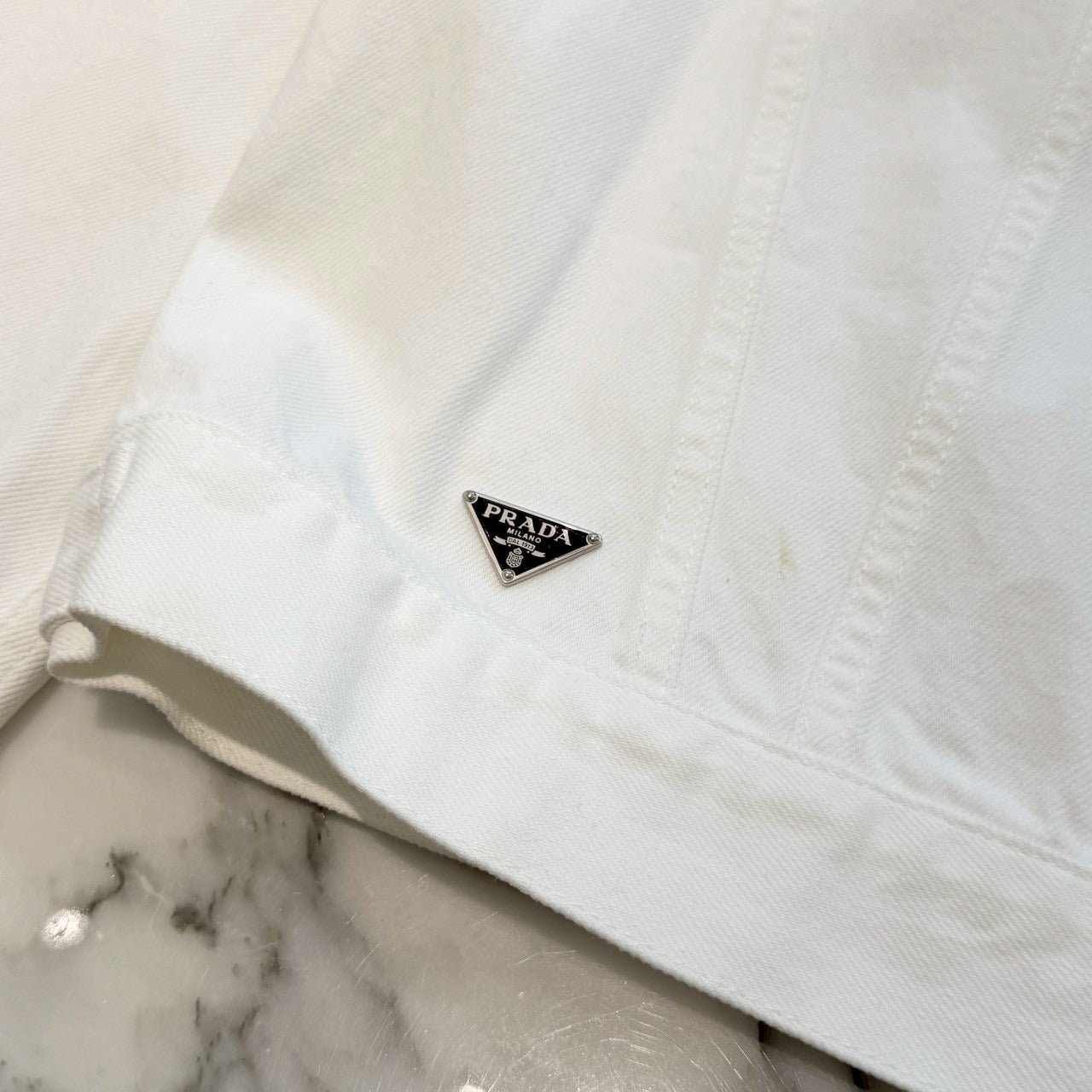PRADA 2023SS Triangle Logo Plate Denim Jacket GEB227 S231 12PA Size S プラダ トライアングルロゴプレート デニムジャケット サイズS