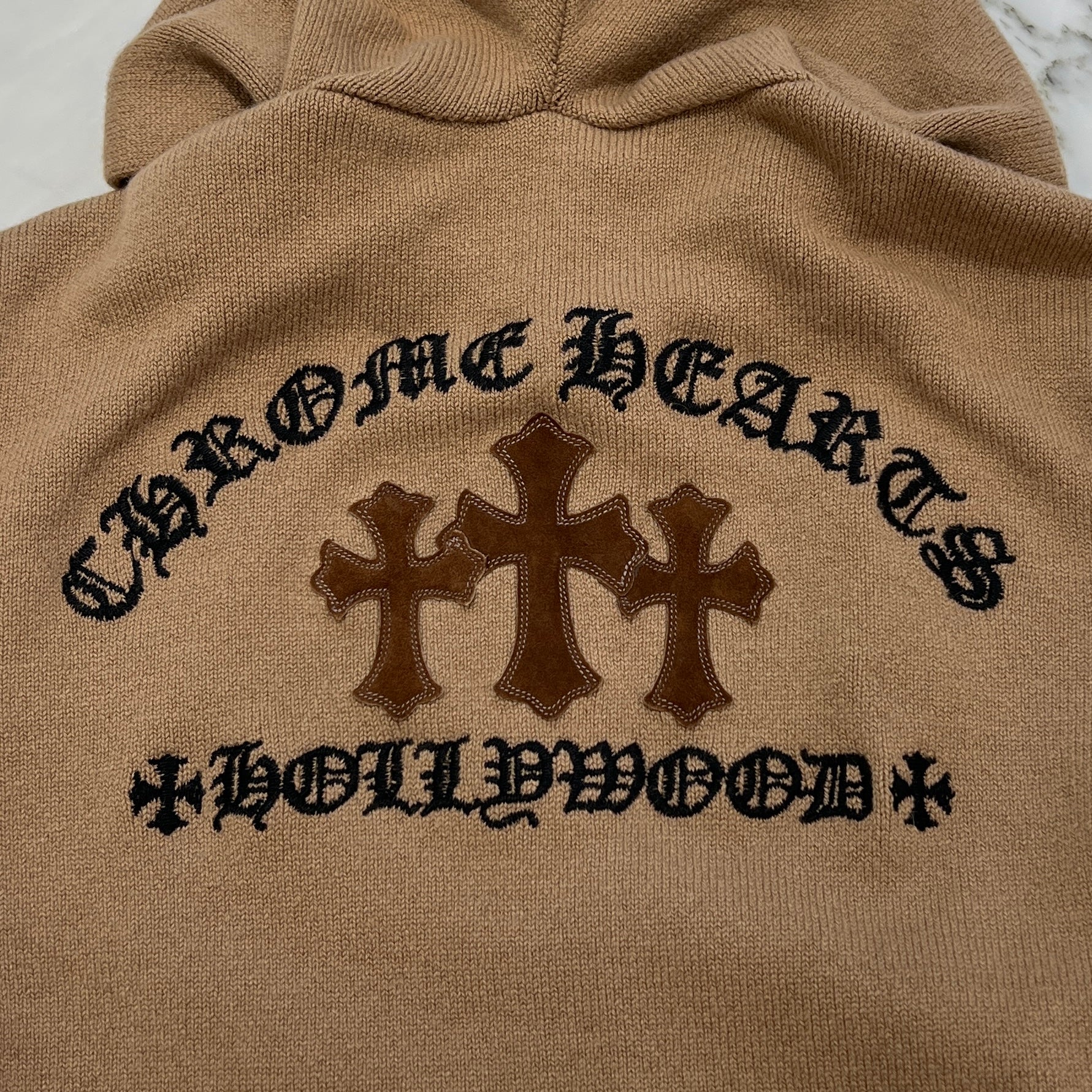 CHROME HEARTS Y NOT King Taco 3 Cemetery Cross Cashmere Zip Up Hoodie Size M クロムハーツ ワイノット キングタコ 3セメタリークロス カシミア ジップアップフーディー サイズM
