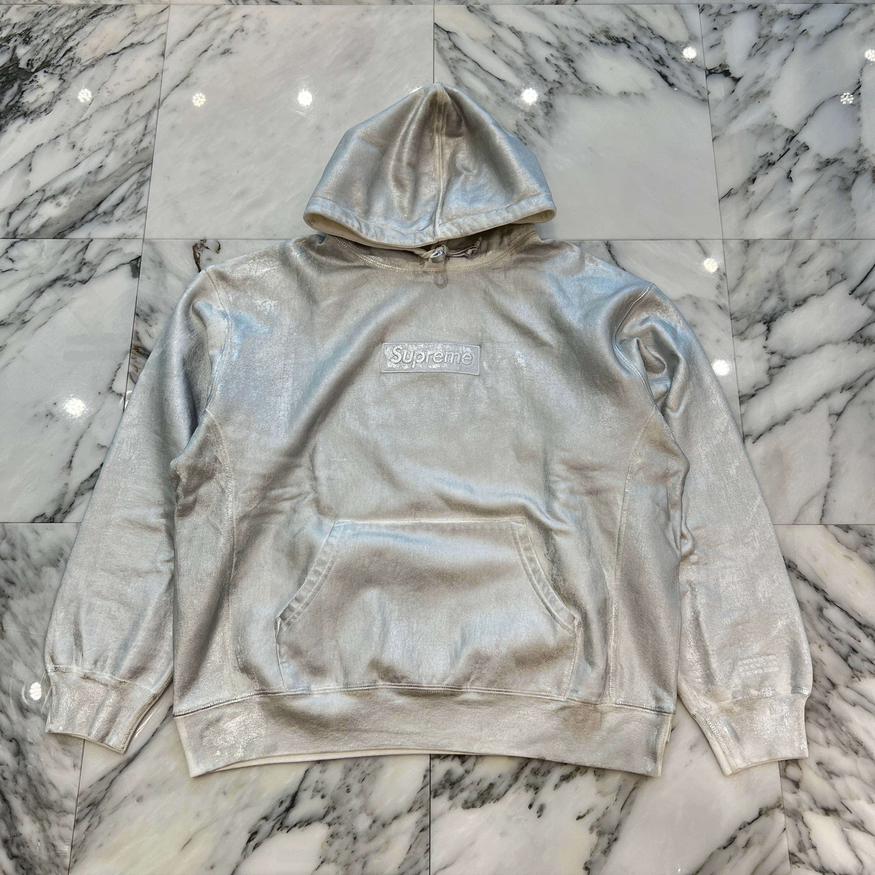 Supreme × MM6 Maison Margiela 2024SS Foil Box Logo Pullover Hoodie Size L シュプリーム × MM6 メゾンマルジェラ ホイル ボックスロゴ プルオーバーフーディ サイズＬ