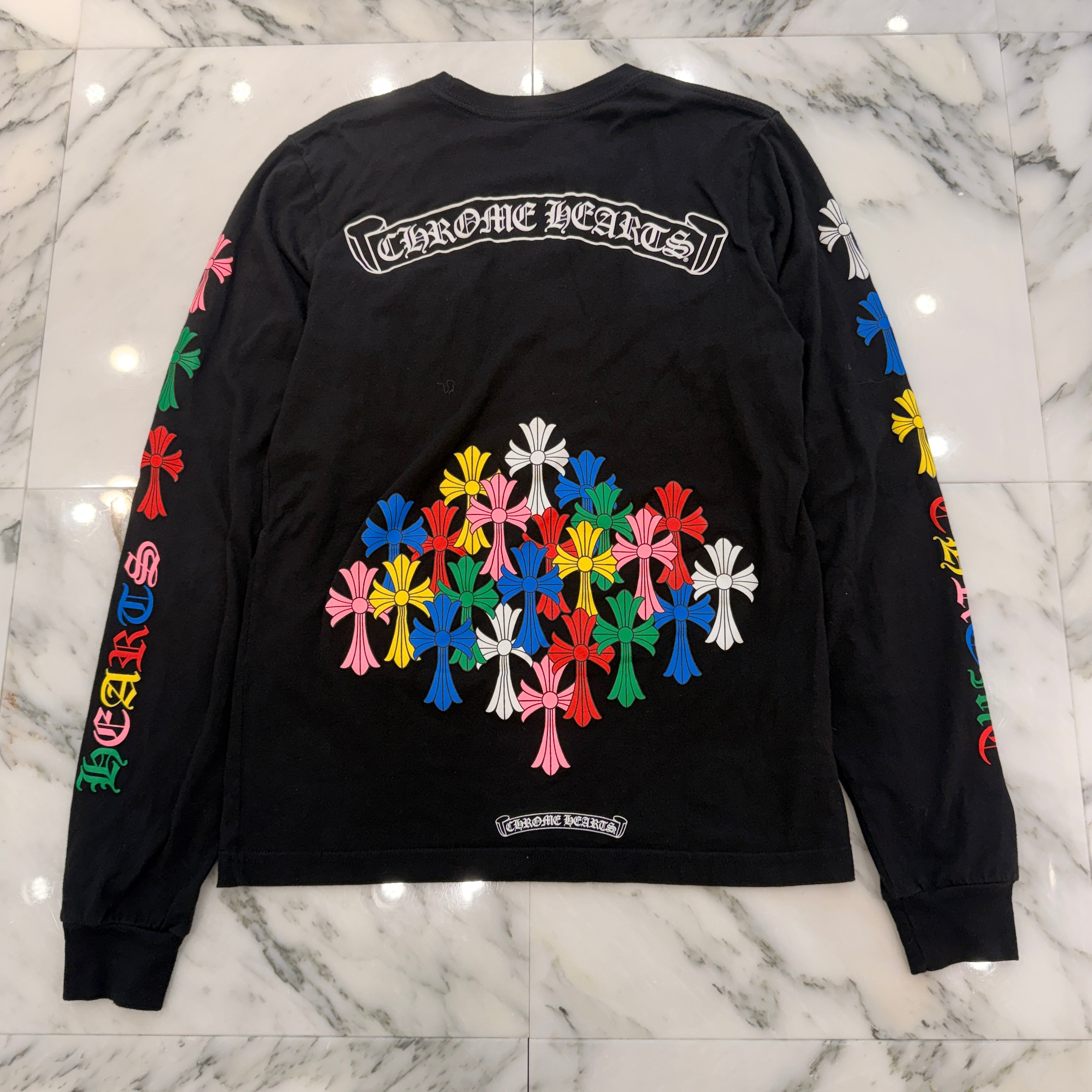 CHROME HEARTS MLTCOL CEM CRS Long Sleeve Tee Size S クロムハーツ マルチカラー セメタリークロス ロングスリーブTシャツ サイズS