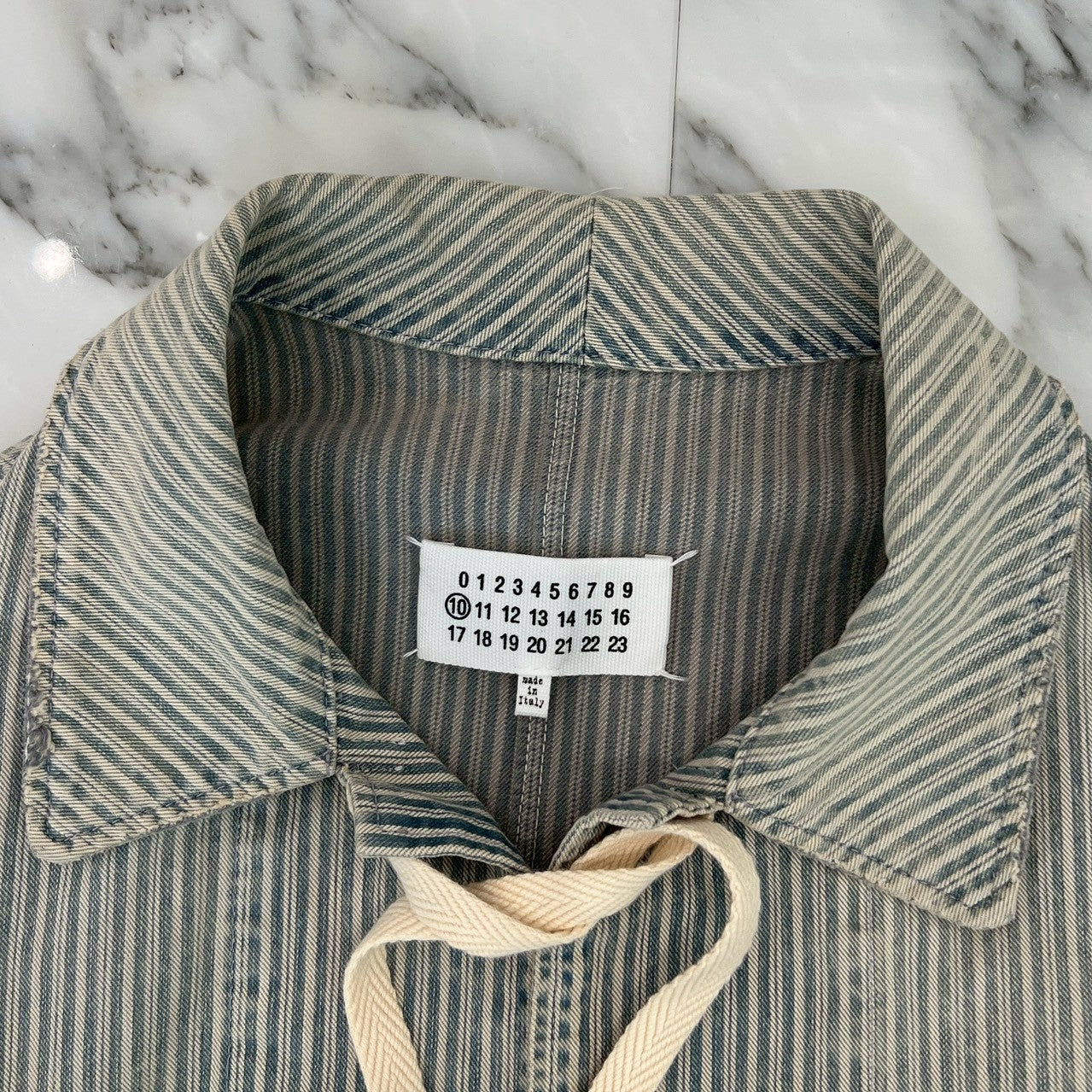 Maison Margiela Striped Washed Effect Jacket 2021SS S50DL0457 S30738 Size 39 メゾンマルジェラ ストライプウォッシュドエフェクトジャケット サイズ39