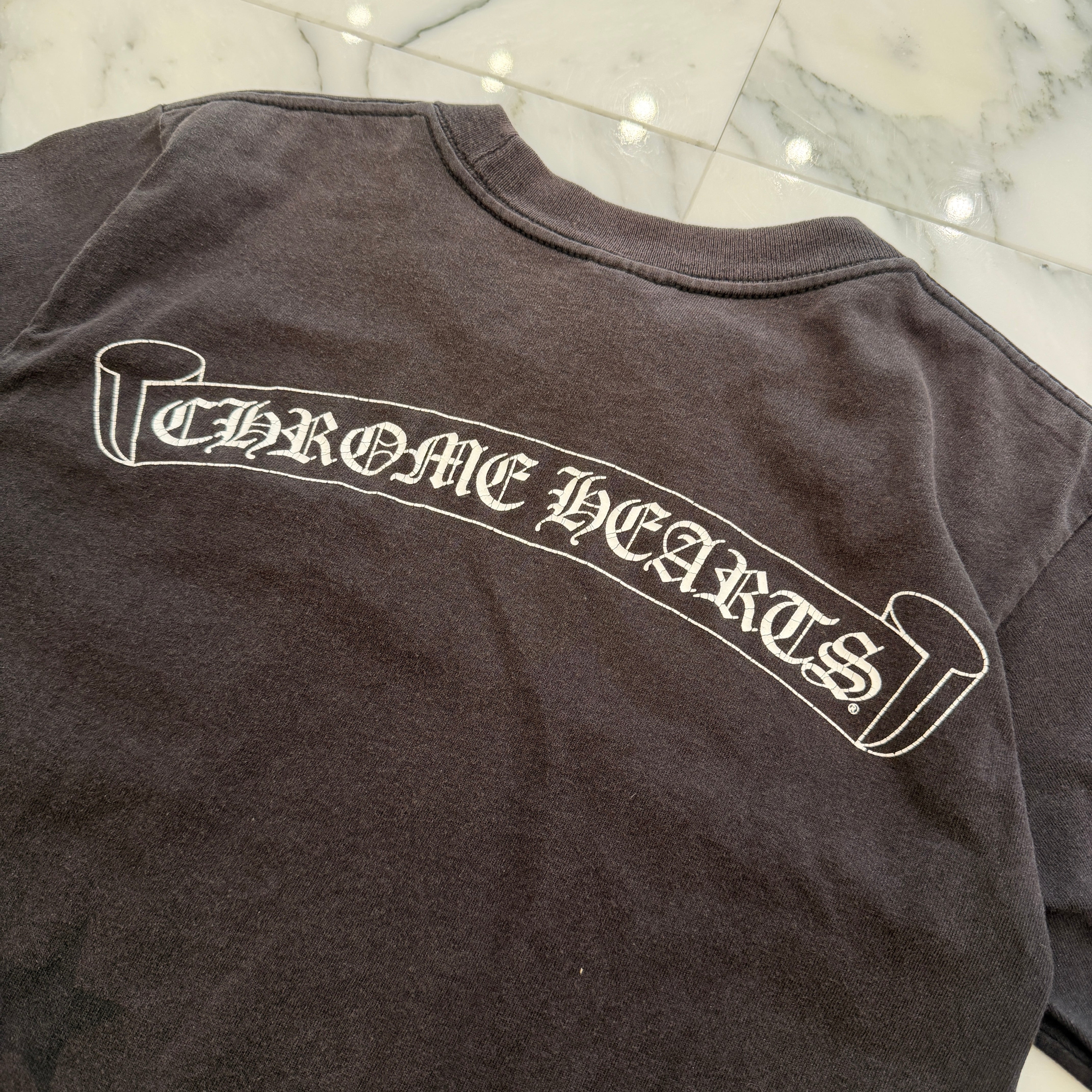 CHROME HEARTS Scroll Label Logo Star Print Tee Size S クロムハーツ スクロールラベルロゴ スタープリント Tシャツ サイズS