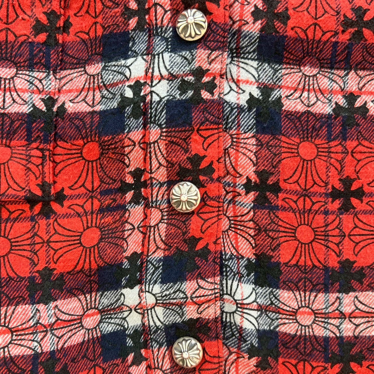 CHROME HEARTS Loose Ends Check Shirt Size M クロムハーツ ルーズエンド チェックシャツ サイズM