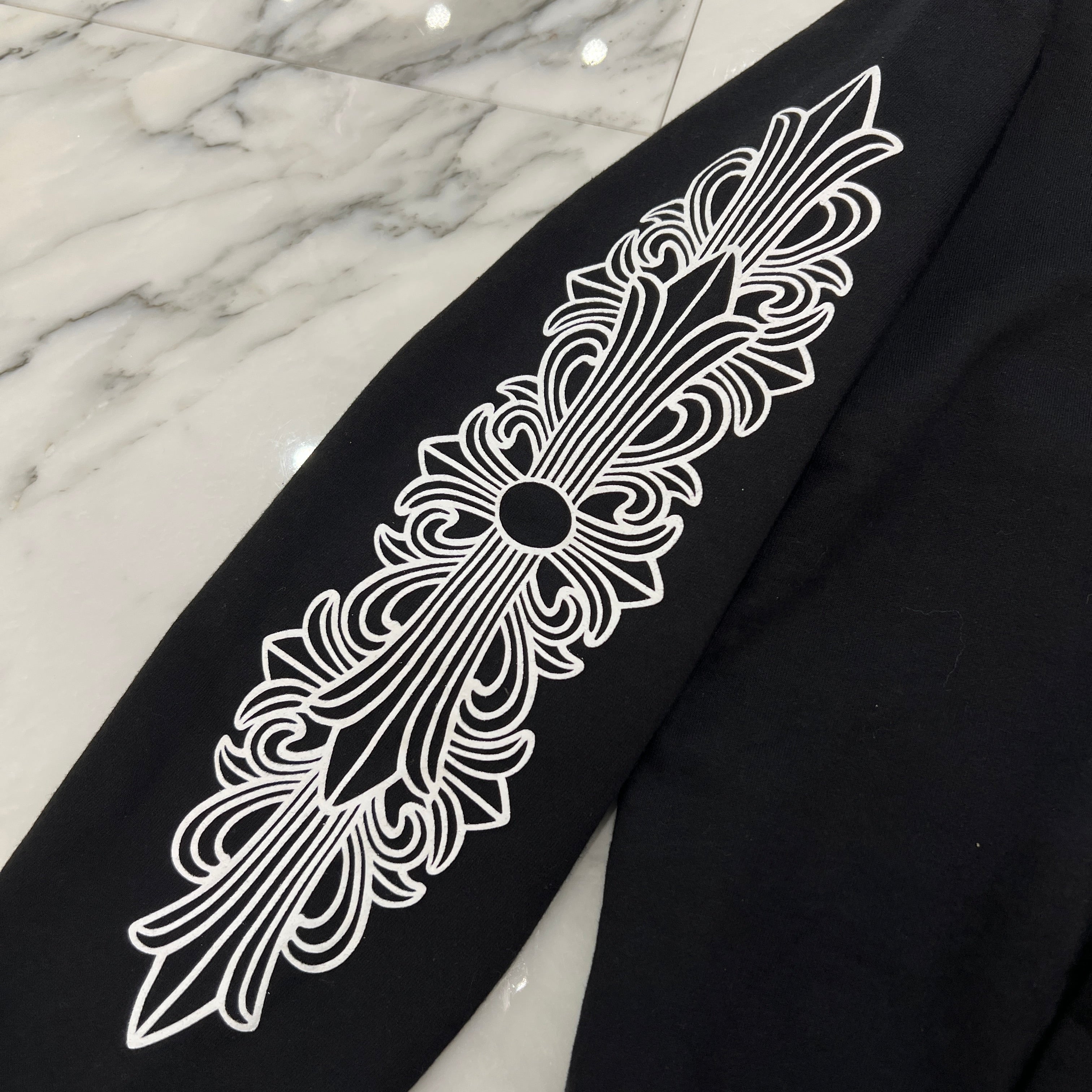 CHROME HEARTS Floral Cross Horseshoe Zip Up Hoodie Size L クロムハーツ フローラルクロス ホースシュー ジップアップフーディ サイズL