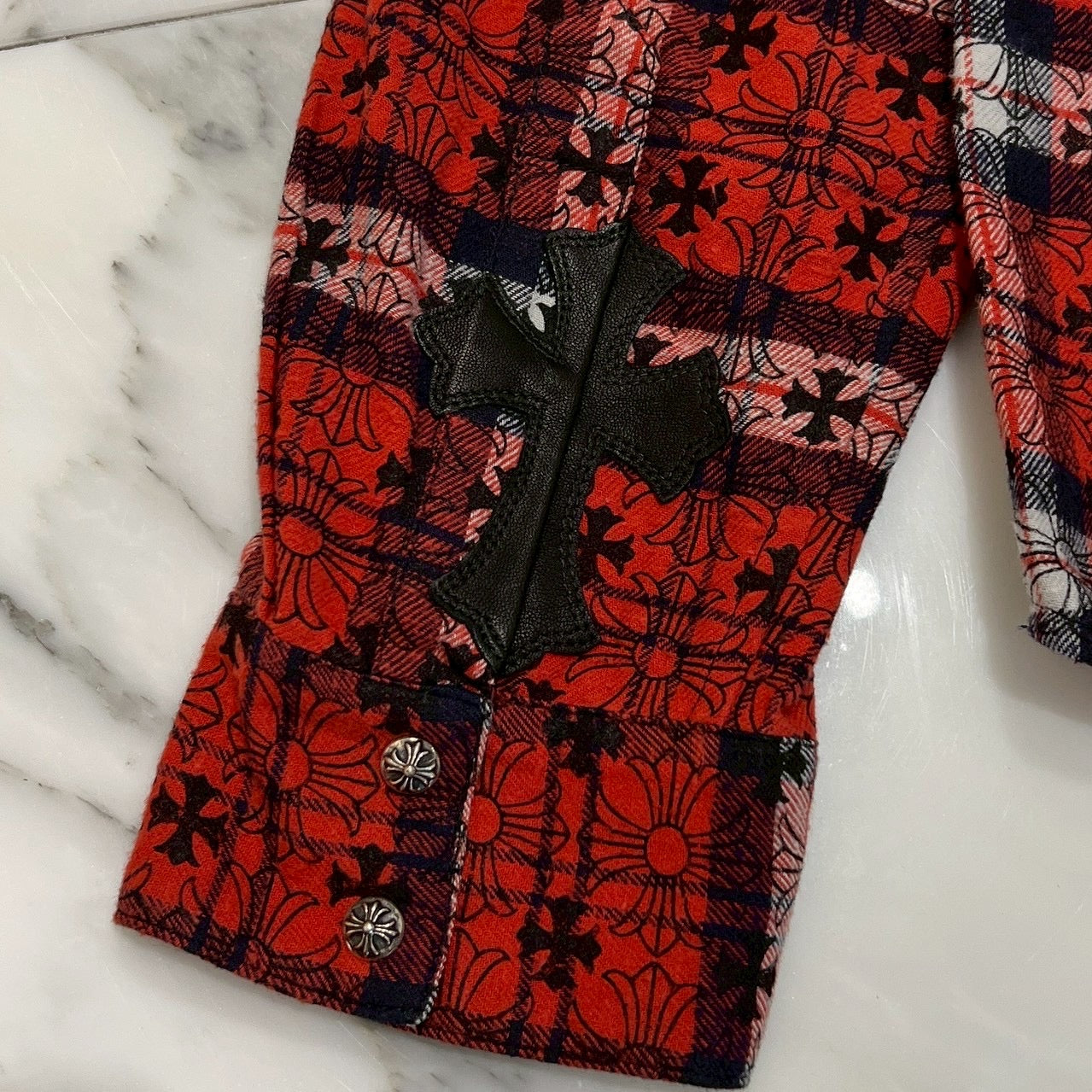 クロムハーツ　チェックシャツ　XL CHROME HEARTS クロムハーツ チェックシャツ 緑 | chromehearts