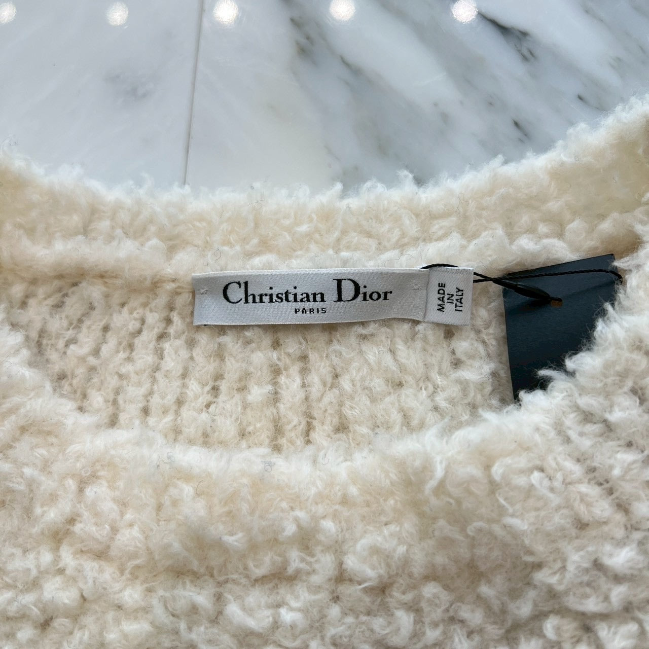 DIOR 2021AW J'ADIOR 8 Teddy Knit Sweater 154S55AM114 Size M