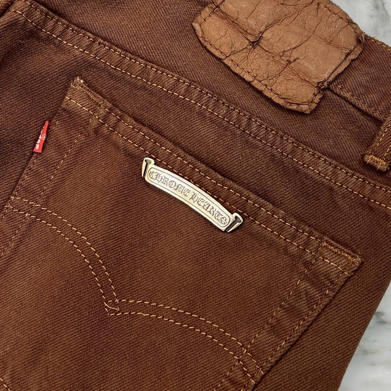 CHROME HEARTS × Levi's Body VNTG Multi Cross Leather Patch Jeans Size 33 クロムハーツ × リーバイスボディ ヴィンテージ クロスレザーパッチ ジーンズ デニムパンツ サイズ33