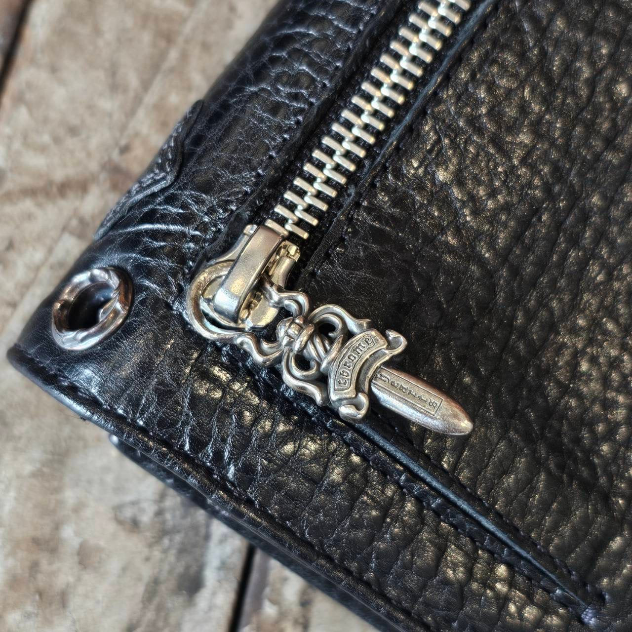 CHROME HEARTS Cemetery Cross Leather Patch Wave Cross Ball Wallet クロムハーツ セメタリークロス レザーパッチ ウェーブクロスボール ウォレット