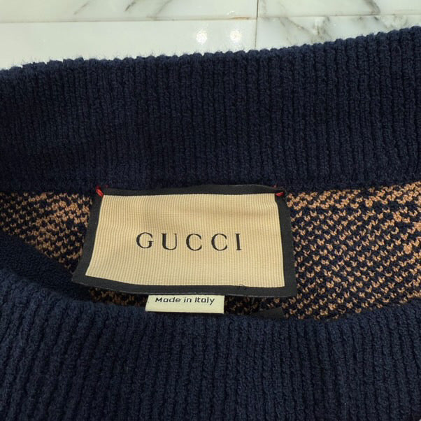 GUCCI 2022SS GG Supreme Intarsia Knit Shorts 752098 XKDFK Size XS