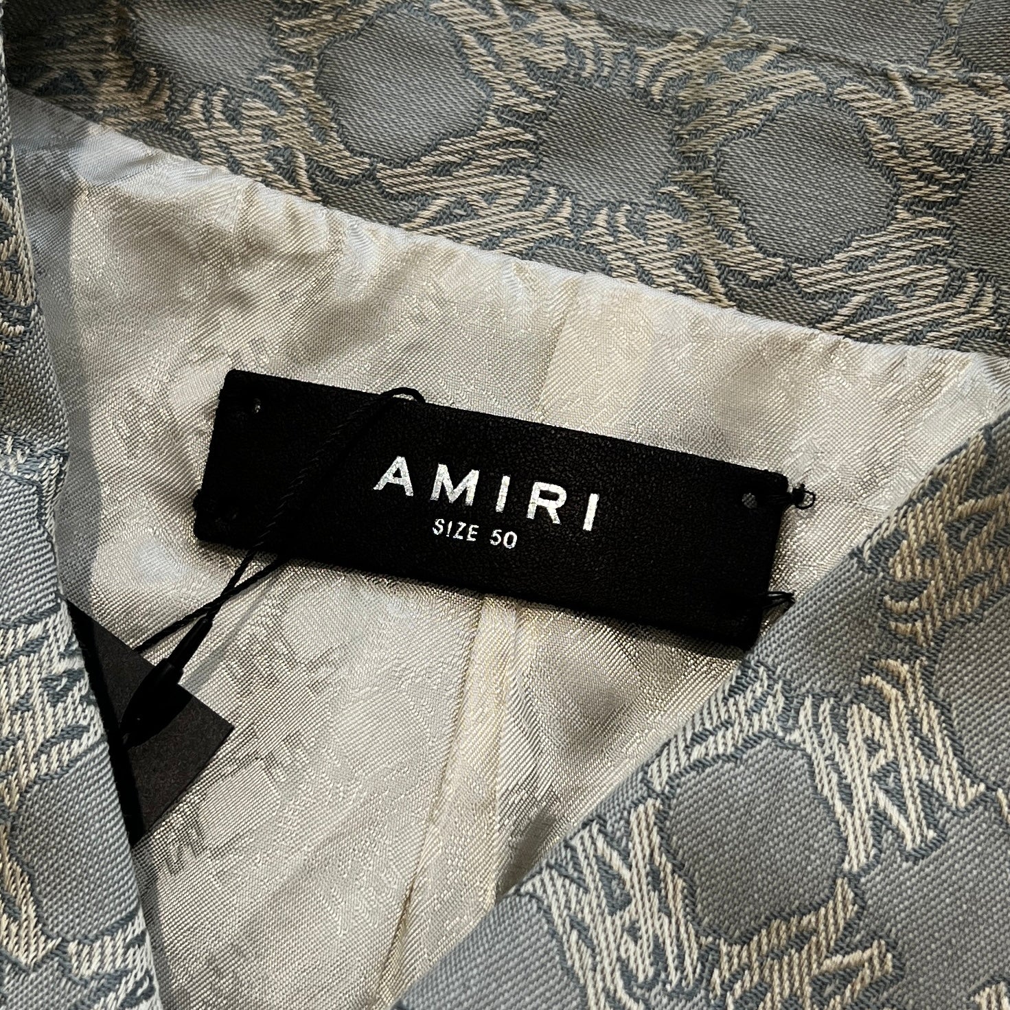 AMIRI 2025SS Monogram Print Buttoned Jacket AMOUBN1072 Size 50 アミリ モノグラム プリント ボタン ジャケット サイズ50