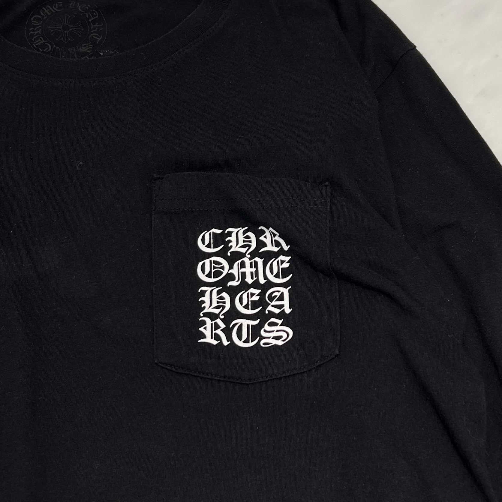 CHROME HEARTS Vertical Logo Long Sleeve Tee Size M クロムハーツ ヴァーティカルロゴ ロングスリーブ Tシャツ サイズM