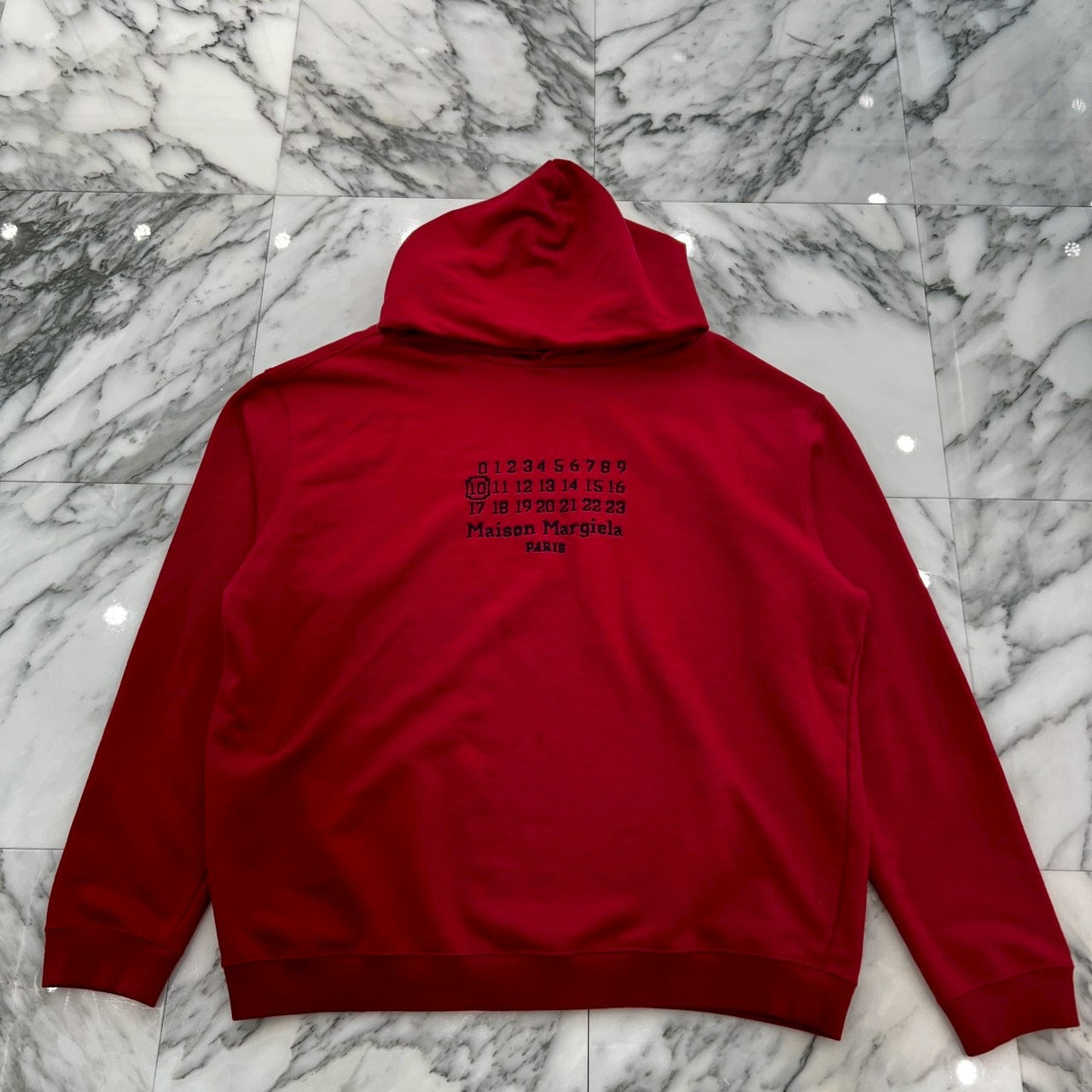 Maison Margiela 2021SS Numbers Logo Embroidery Pullover Hoodie S50GU0163 S25503 Size 52 メゾン マルジェラ ナンバーズロゴ刺繍 プルオーバーフーディ サイズ52