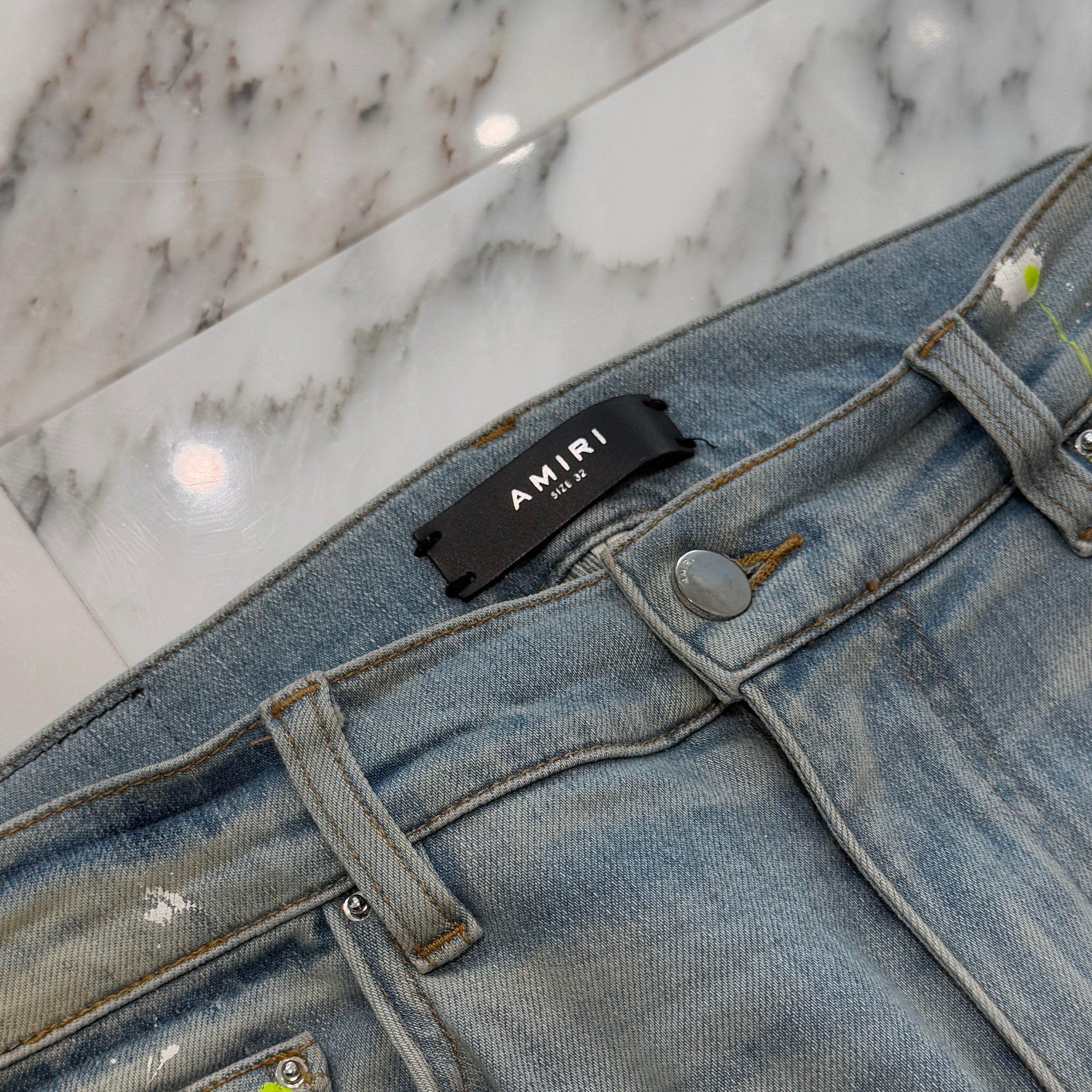 AMIRI Distressed Side Line Track Skinny Denim Pants Size 32 アミリ ディストレスト サイドライン トラック スキニーデニムパンツ サイズ 32