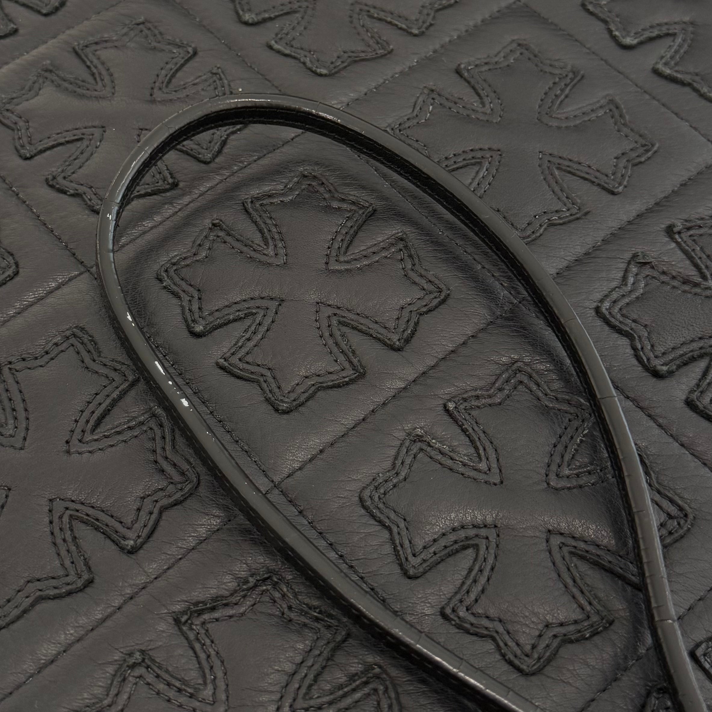 CHROME HEARTS Square Pocket 3 Cemetery Cross Leather Patch Shoulder Bag クロムハーツ スクエアポケット 3セメタリークロス レザーパッチ ショルダーバッグ