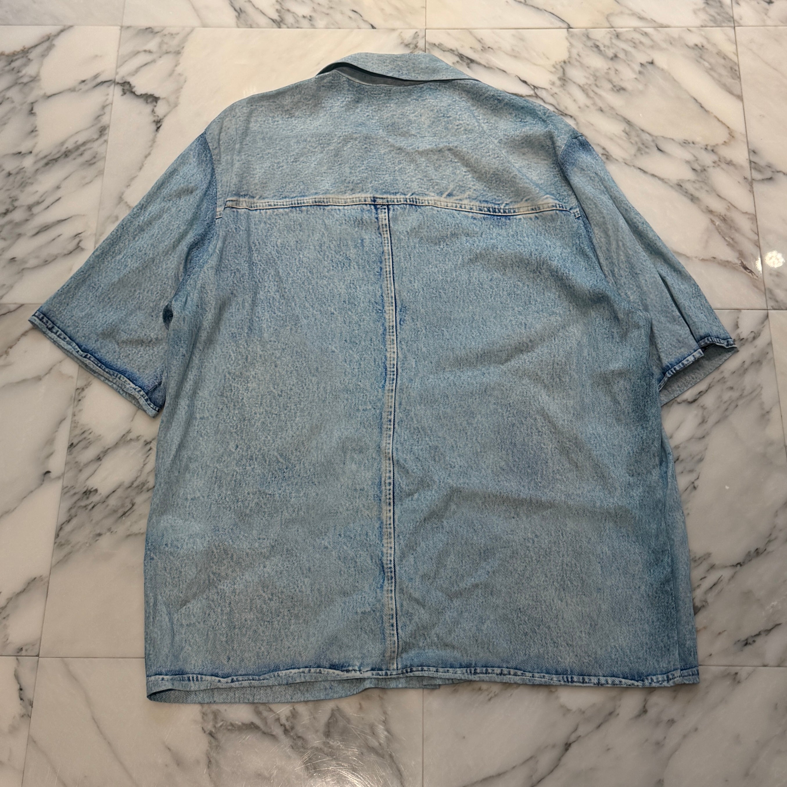 DIESEL Denim Transcription Rayon Short Sleeve Shirt A08538-0DMAH01 Size 50 ディーゼル デニム転写 レーヨン ショートスリーブシャツ サイズ50