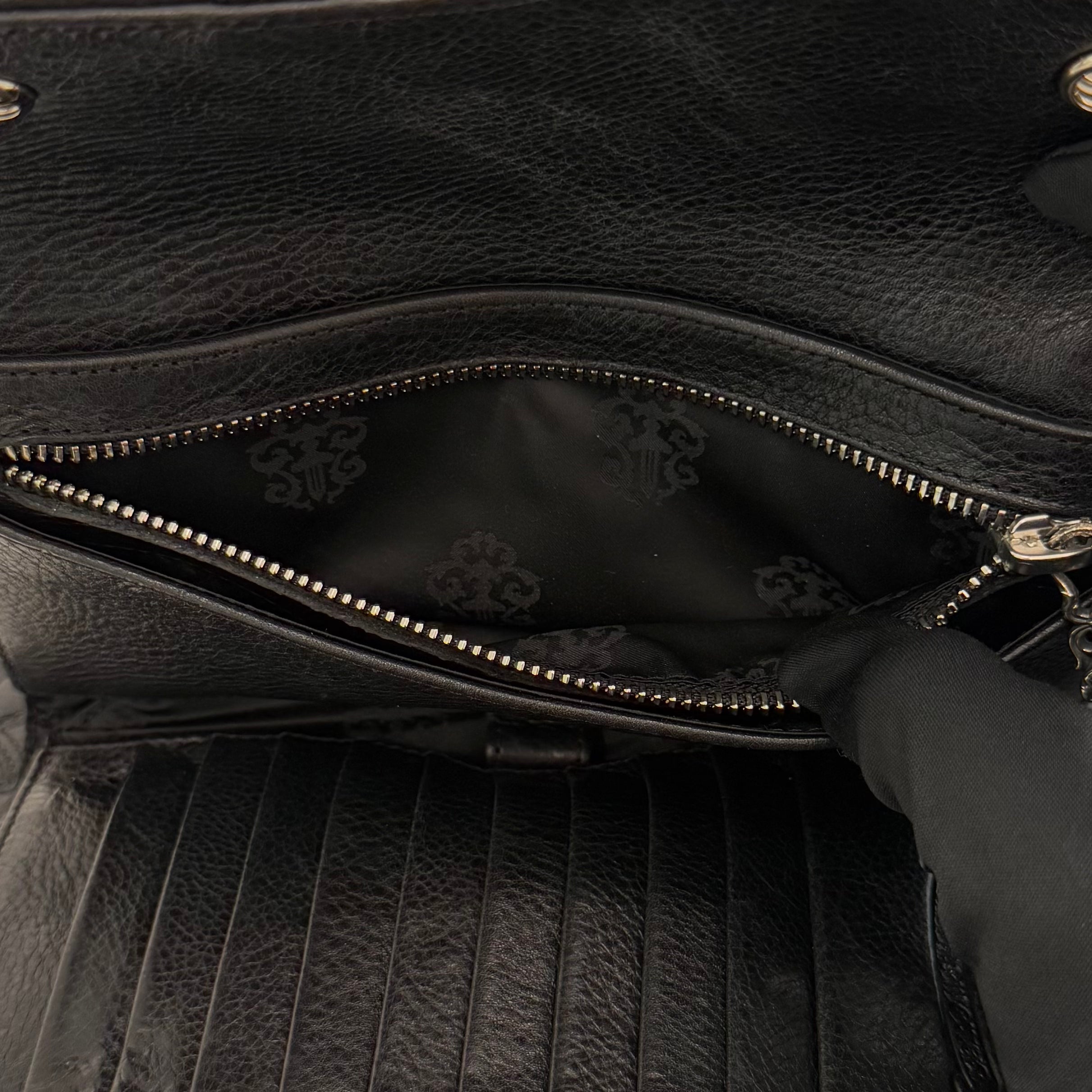 CHROME HEARTS Cemetery Leather Cross Patch Wave Cross Ball Wallet クロムハーツ セメタリーレザークロスパッチ ウェーブクロスボール ウォレット