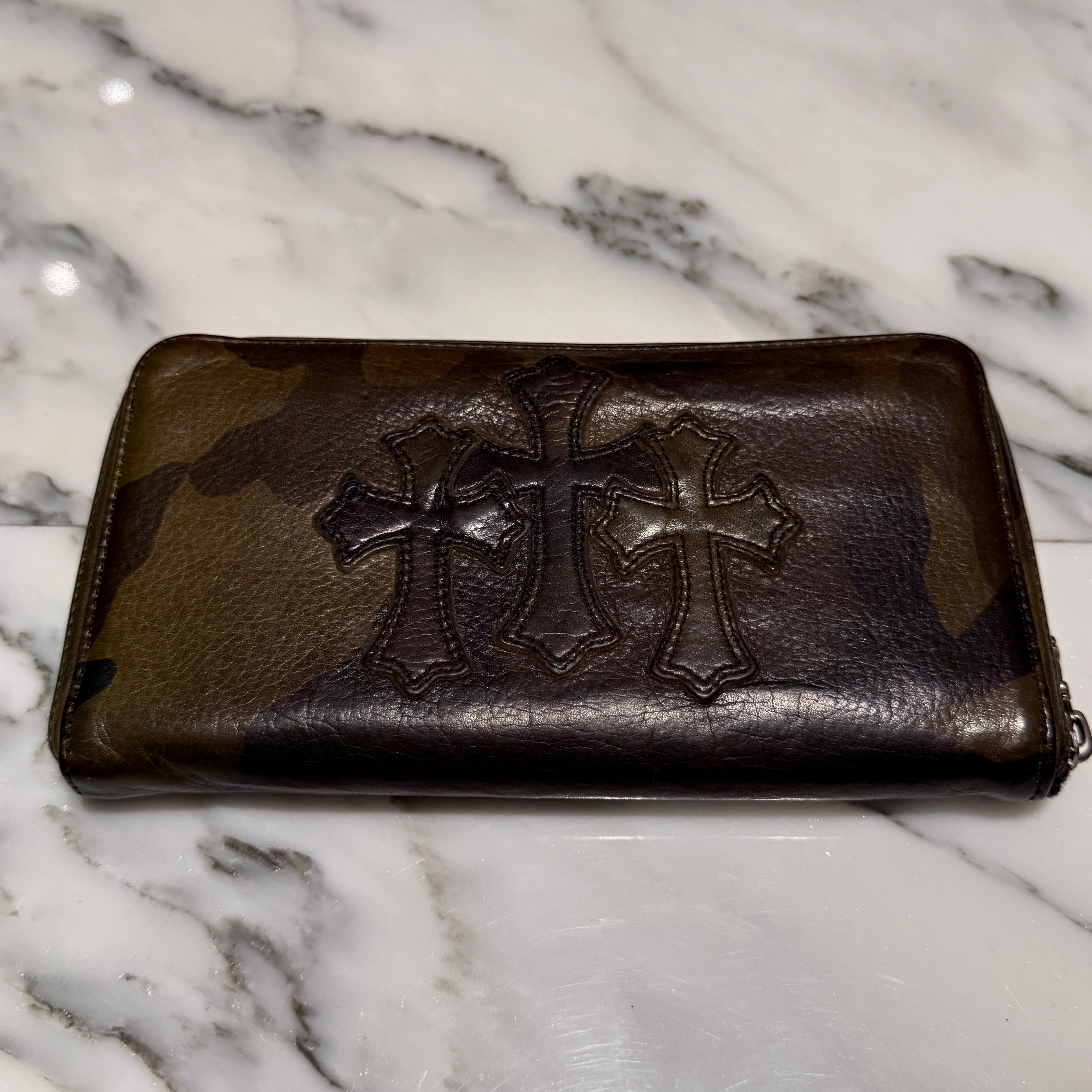 CHROME HEARTS Camo 3 Cemetery Cross Leather Patch REC F ZIP #2 Wallet クロムハーツ カモ 3セメタリークロス レザーパッチ レック F ジップ #2 ウォレット