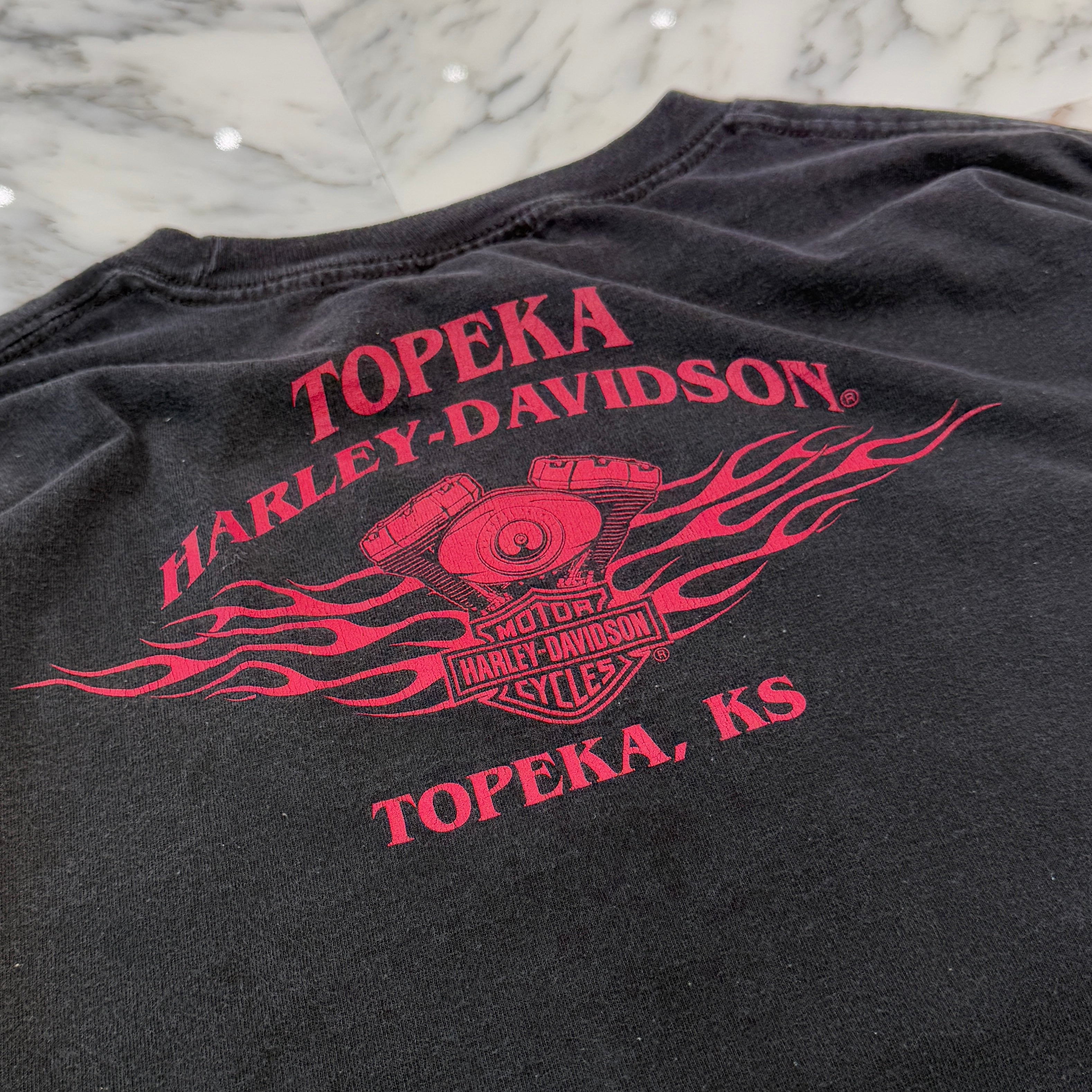 Vintage 90's Harley-Davidson "Harley Girl" TOPEKA KS L/S Tee Size 2XL ヴィンテージ 90's ハーレーダビッドソン "ハーレーガール" トピーカ カンザス ロングスリーブTシャツ サイズ2XL