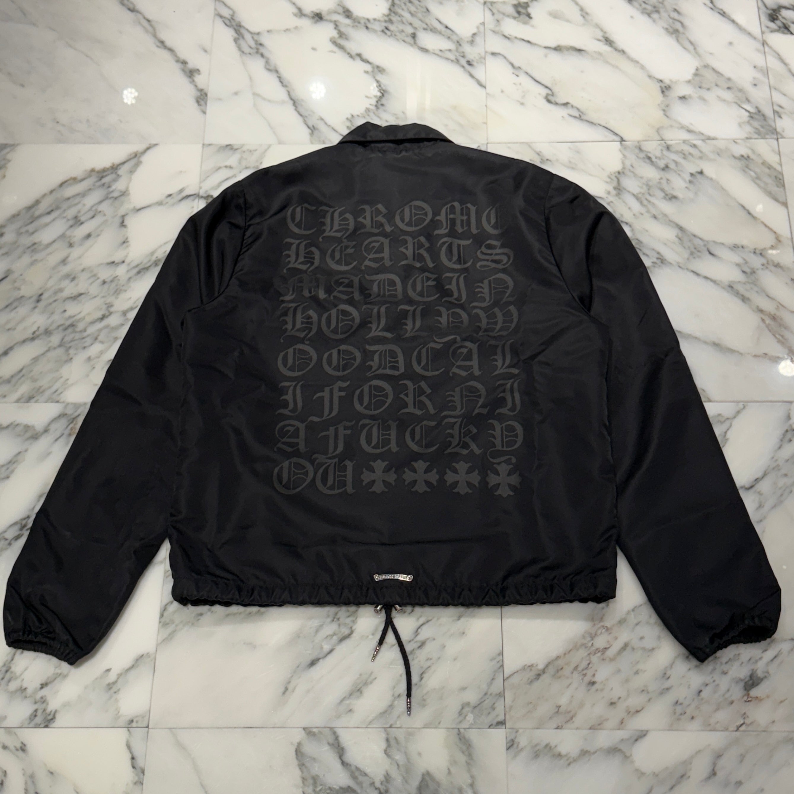 CHROME HEARTS RIGGINS FBRC English Print Nylon Coach Jacket Size M クロムハーツ リギンズ ファブリック イングリッシュ プリント ナイロンコーチジャケット サイズM