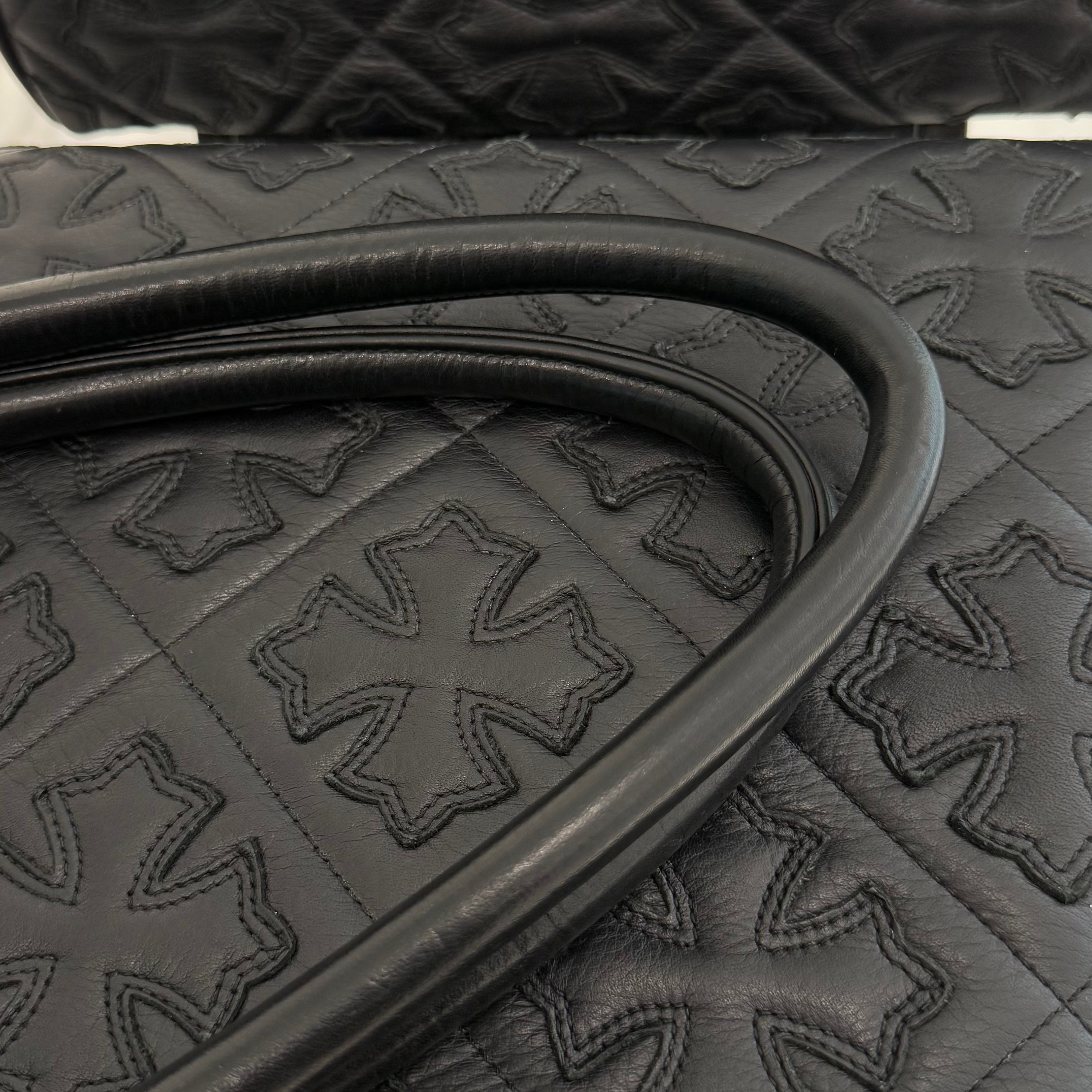 CHROME HEARTS 3 Cemetery Cross Patch FS Leather Tote Bag クロムハーツ 3セメタリークロスパッチ FS レザートートバッグ