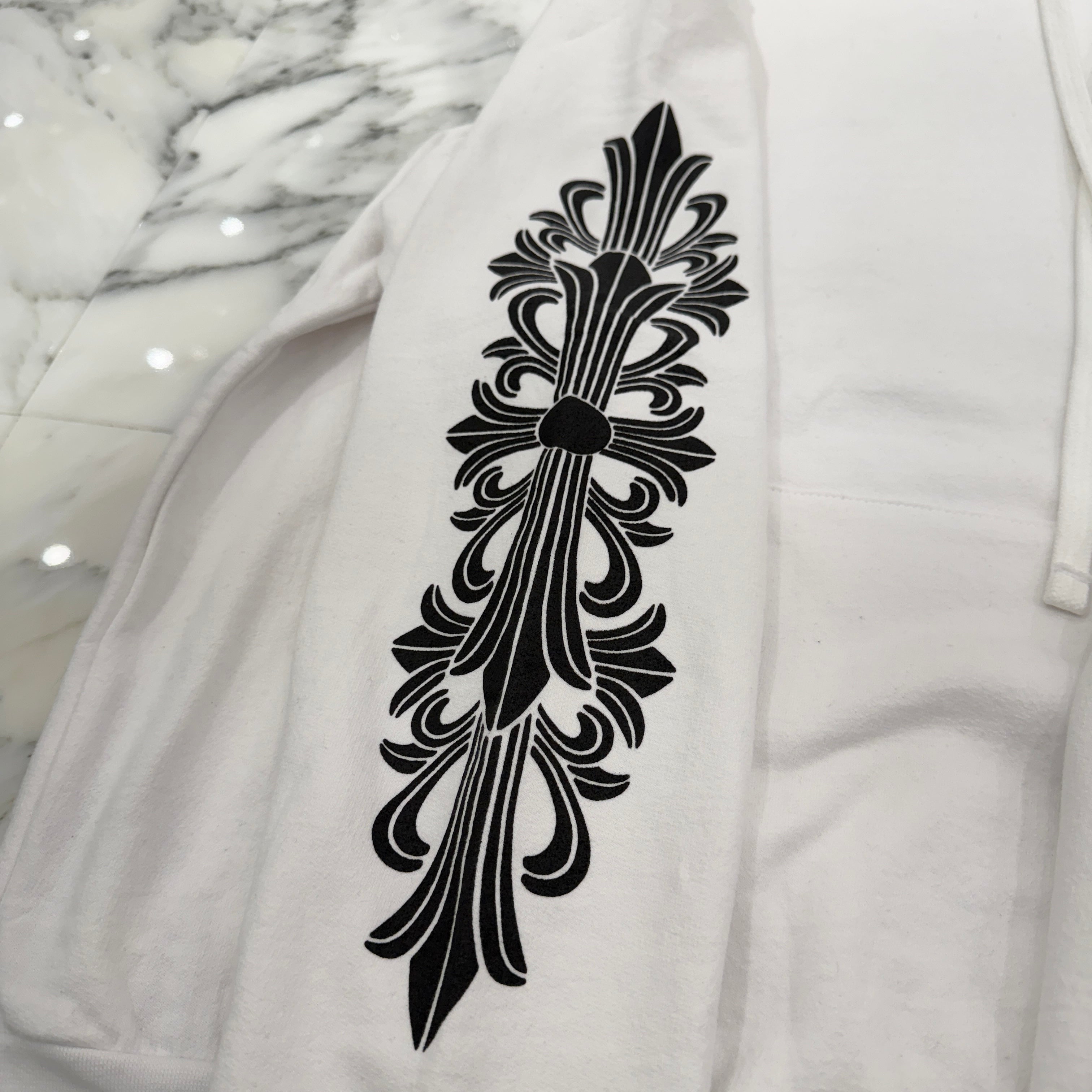 CHROME HEARTS Floral Cross Horseshoe Pullover Hoodie Size XXL クロムハーツ フローラルクロスホースシュー プルオーバーフーディ サイズXXL