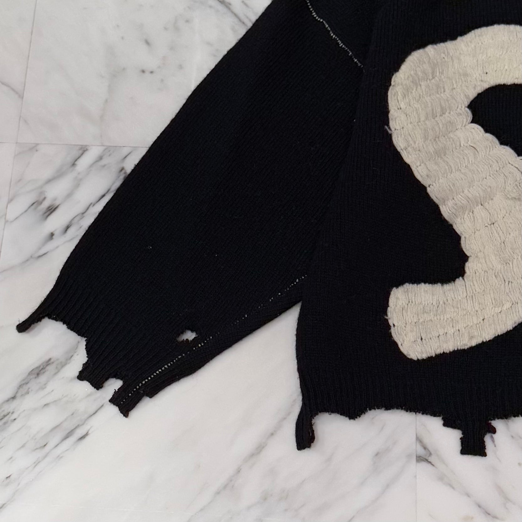 SAINT Mxxxxxx × Sex Pistols 2024AW Damage Crew Knit SM-YS1-0000-C24 Size L セントマイケル×セックス・ピストルズ  ダメージクルーニット サイズ L