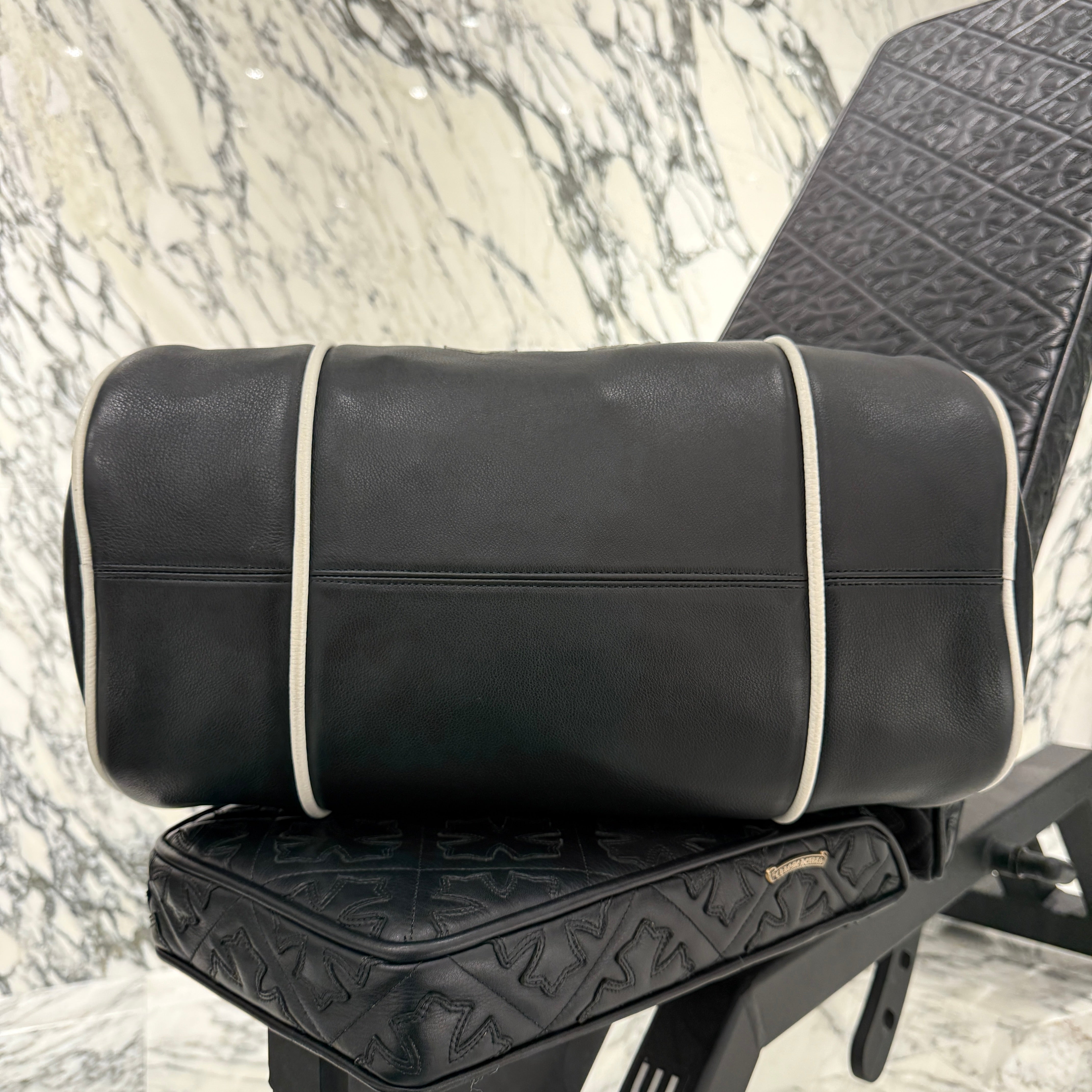 CHROME HEARTS Las Vegas Limited DOMINO Cemetery Cross Patch Duffle Leather Boston Bag クロムハーツ ラスベガス限定 ドミノ セメタリークロスパッチ ダッフル レザー ボストンバッグ