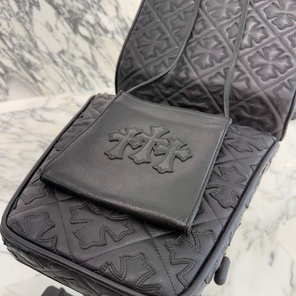 CHROME HEARTS Square Pocket 3 Cemetery Cross Leather Patch CHROME HEARTS Square Pocket 3 Cemetery Cross Leather Patch