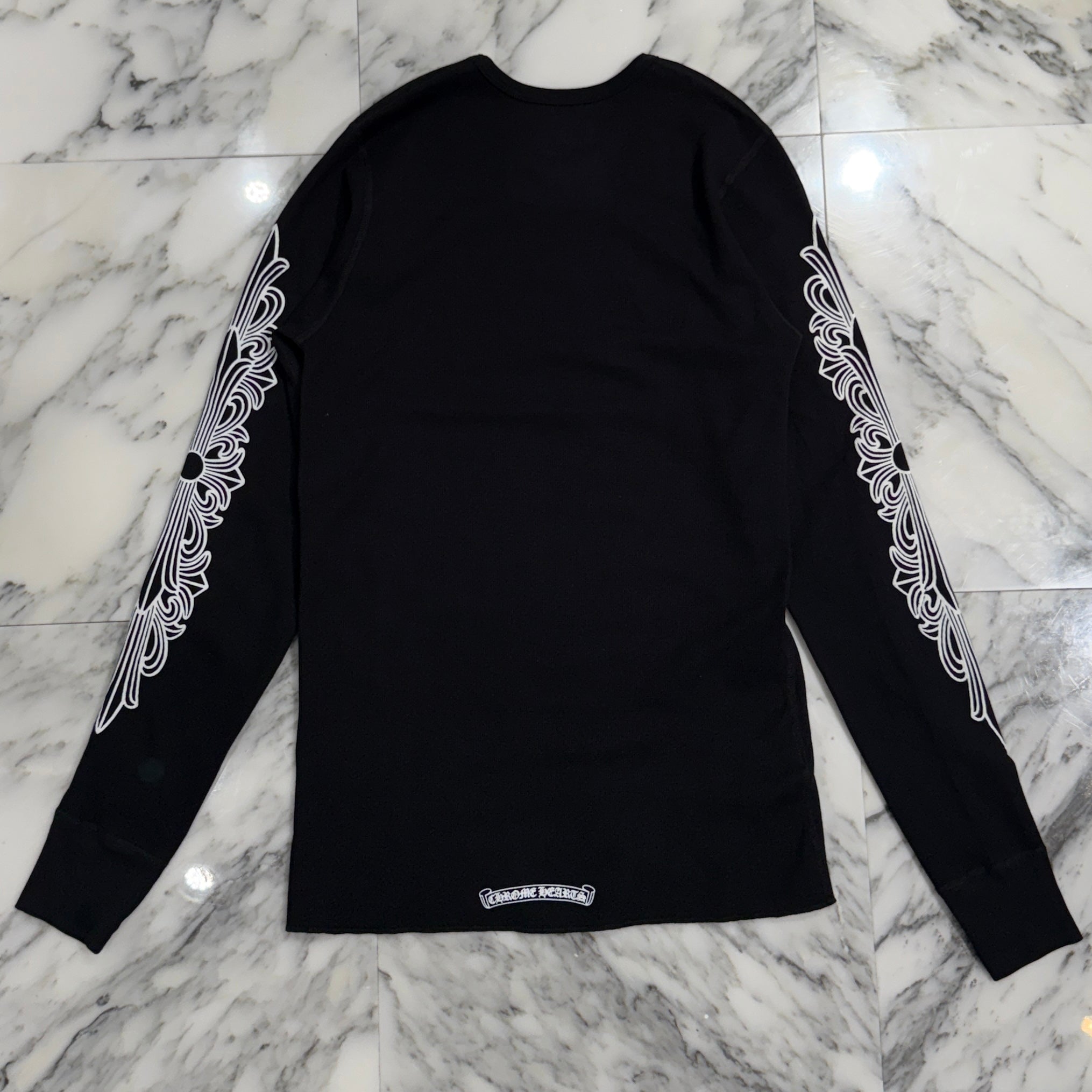CHROME HEARTS 2025SS Floral Cross Horseshoe Thermal Long Sleeve Tee Size L クロムハーツ フローラルクロス ホースシュー サーマル ロングスリーブ Tシャツ サイズL