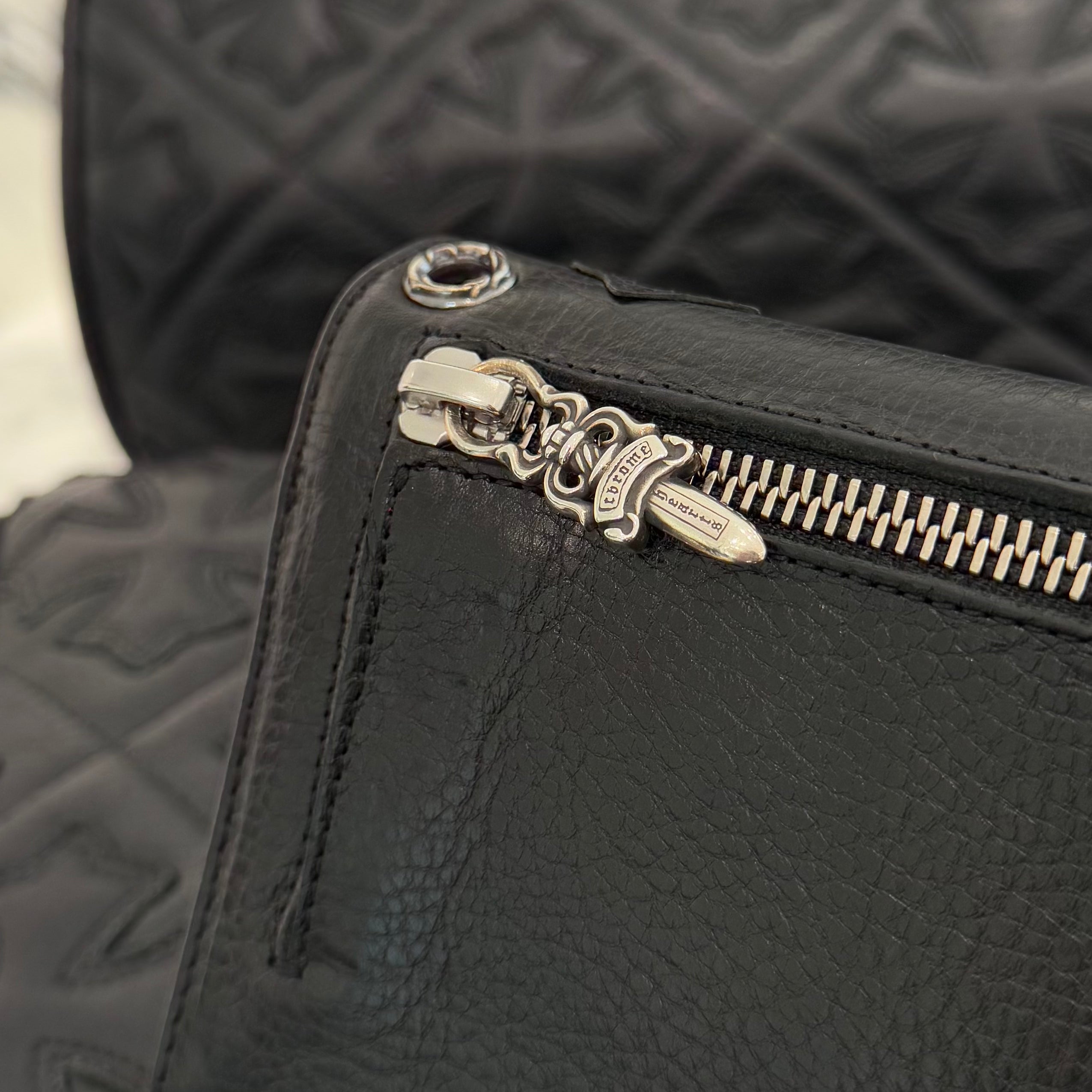 CHROME HEARTS Cemetery Leather Cross Patch Wave Cross Ball Wallet クロムハーツ セメタリーレザークロスパッチ ウェーブクロスボール ウォレット