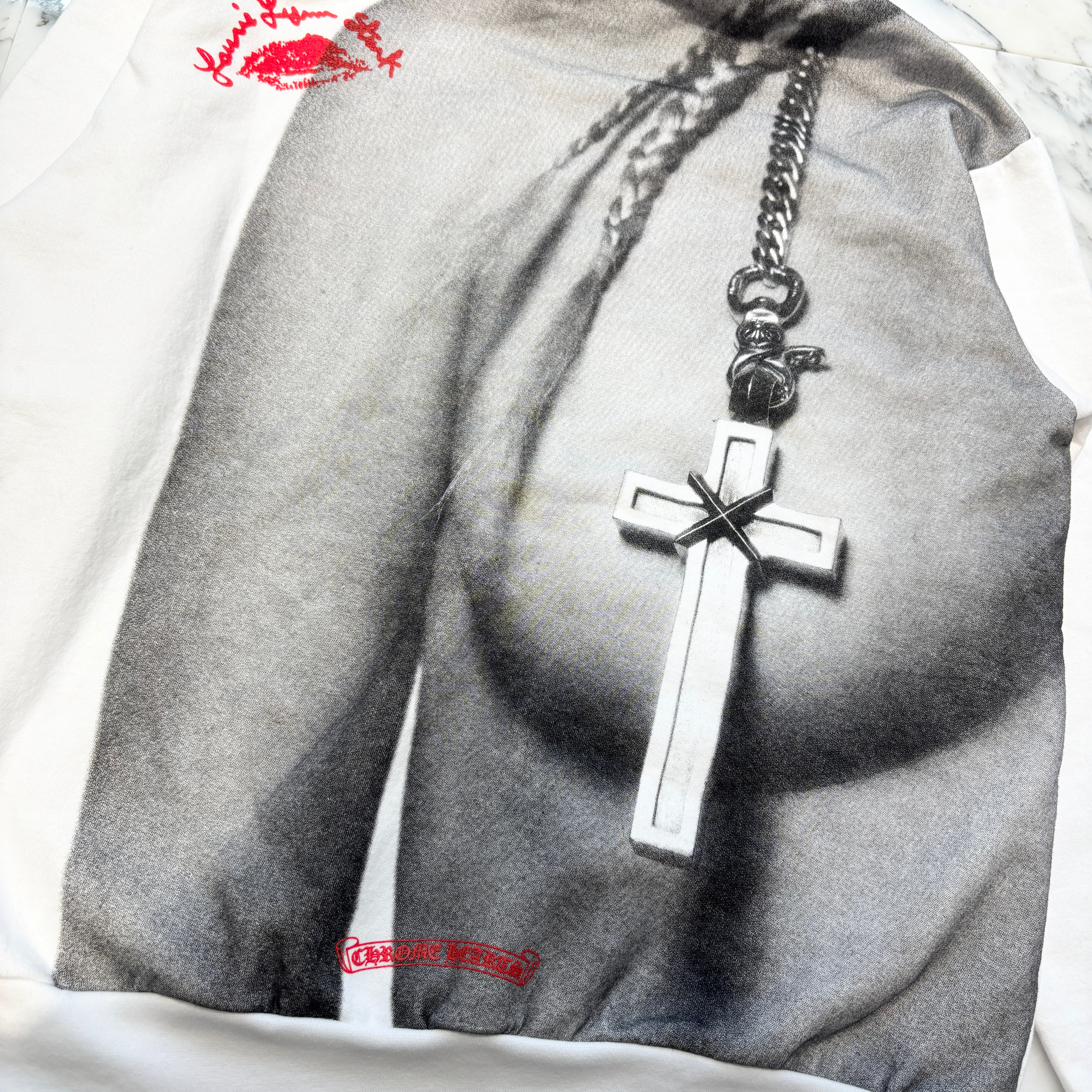 CHROME HEARTS Laurie Lynn Stark LLS Back Photo Print Pullover Hoodie Size M クロムハーツ ローリーリンスターク LLS バックフォトプリント プルオーバーフーディ サイズM