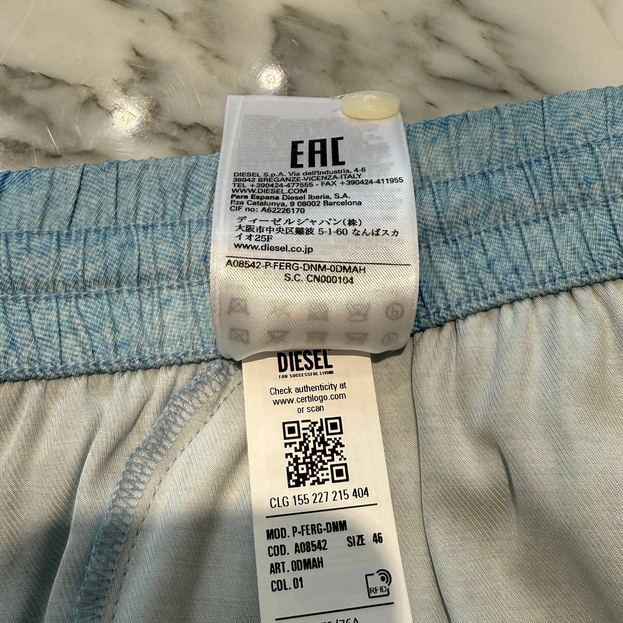 DIESEL Denim Transcription Rayon Half Pants A08542-0DMAH01 Size 46 ディーゼル デニム転写 レーヨン ハーフパンツ サイズ46