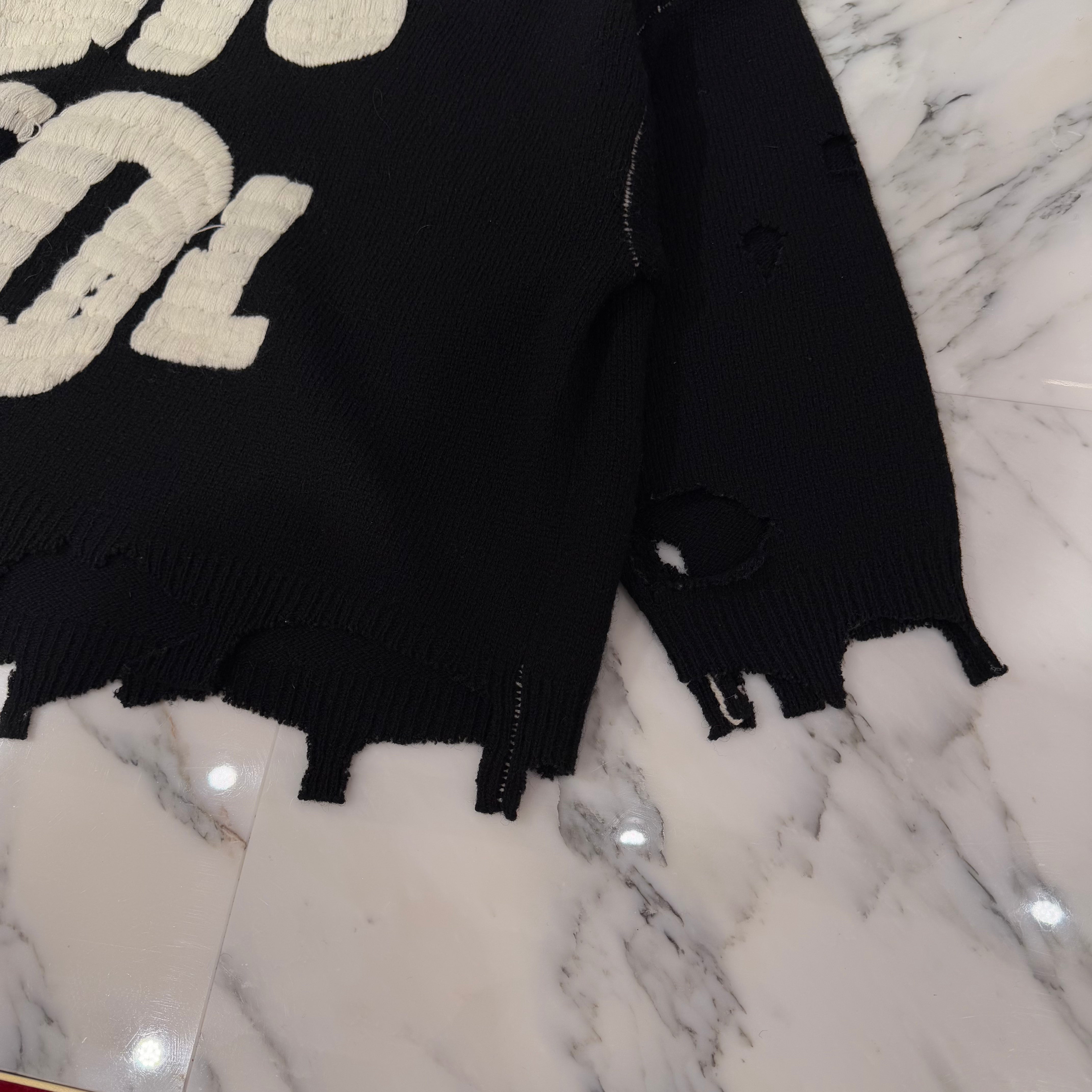 SAINT Mxxxxxx × Sex Pistols 2024AW Damage Crew Knit SM-YS1-0000-C24 Size L セントマイケル×セックス・ピストルズ  ダメージクルーニット サイズ L