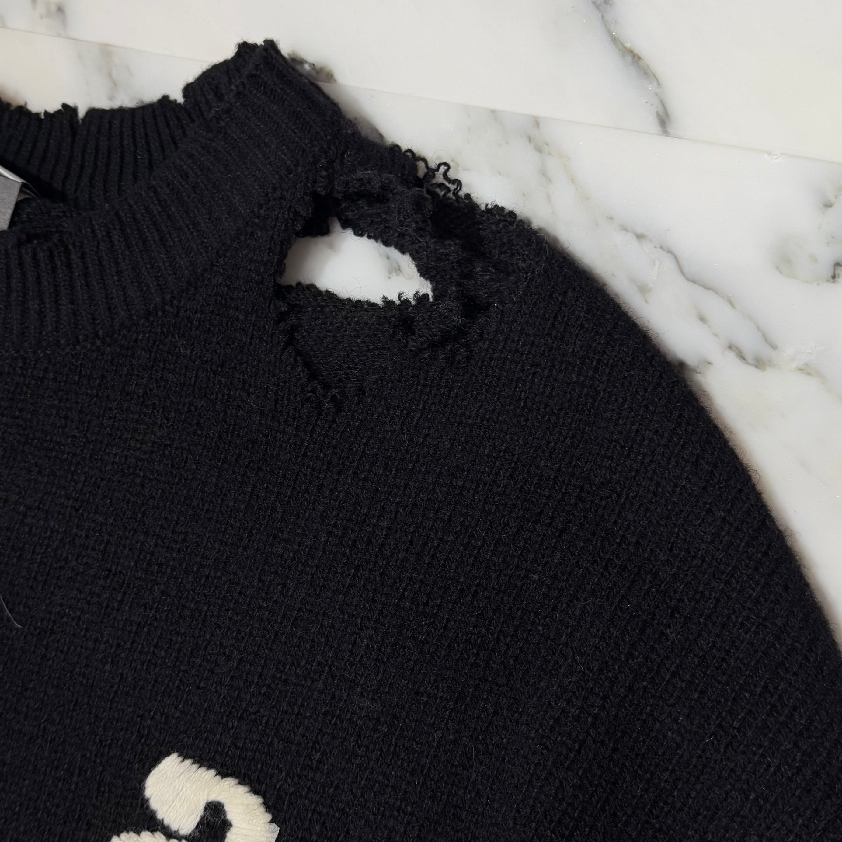 SAINT Mxxxxxx × Sex Pistols 2024AW Damage Crew Knit SM-YS1-0000-C24 Size L セントマイケル×セックス・ピストルズ  ダメージクルーニット サイズ L