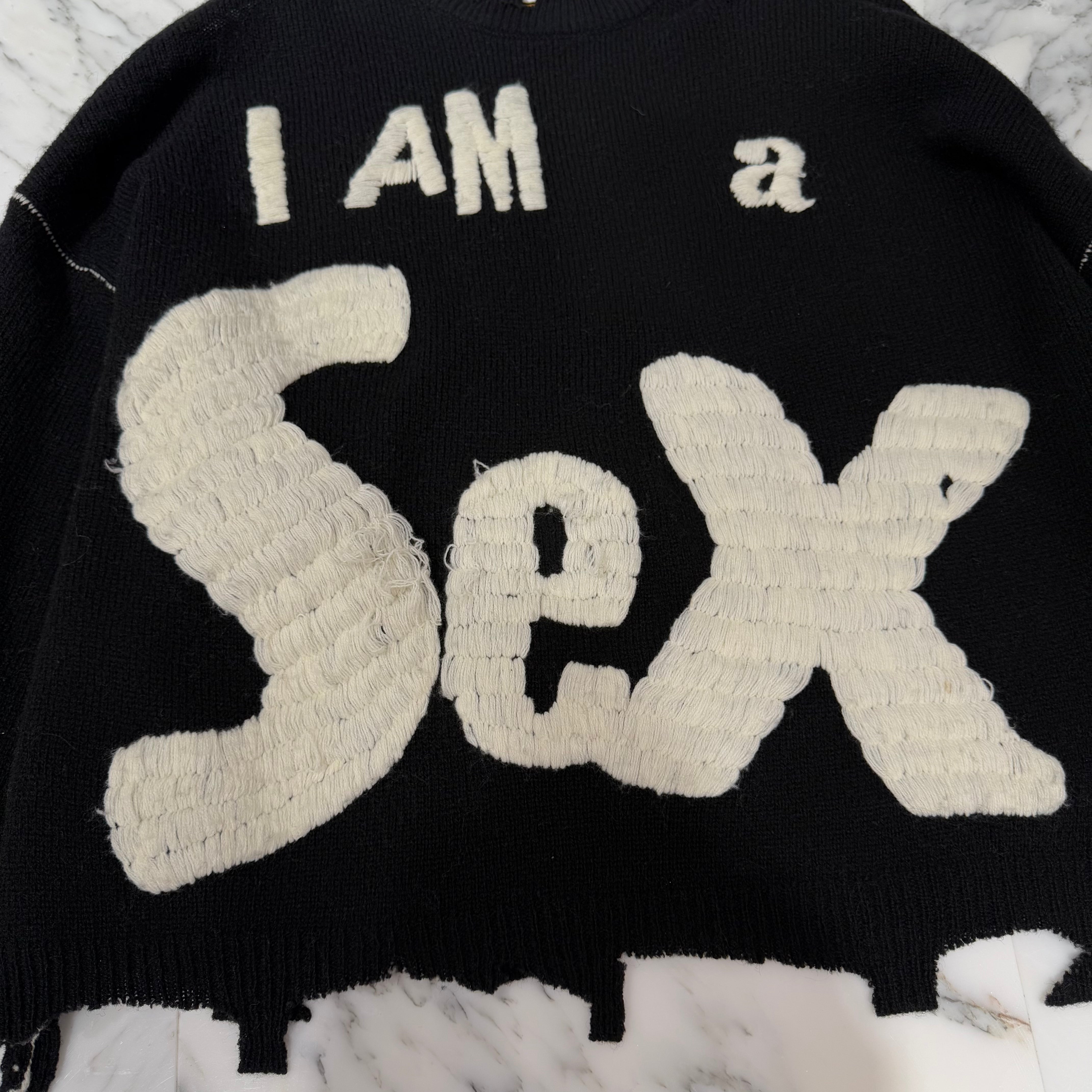 SAINT Mxxxxxx × Sex Pistols 2024AW Damage Crew Knit SM-YS1-0000-C24 Size L セントマイケル×セックス・ピストルズ  ダメージクルーニット サイズ L