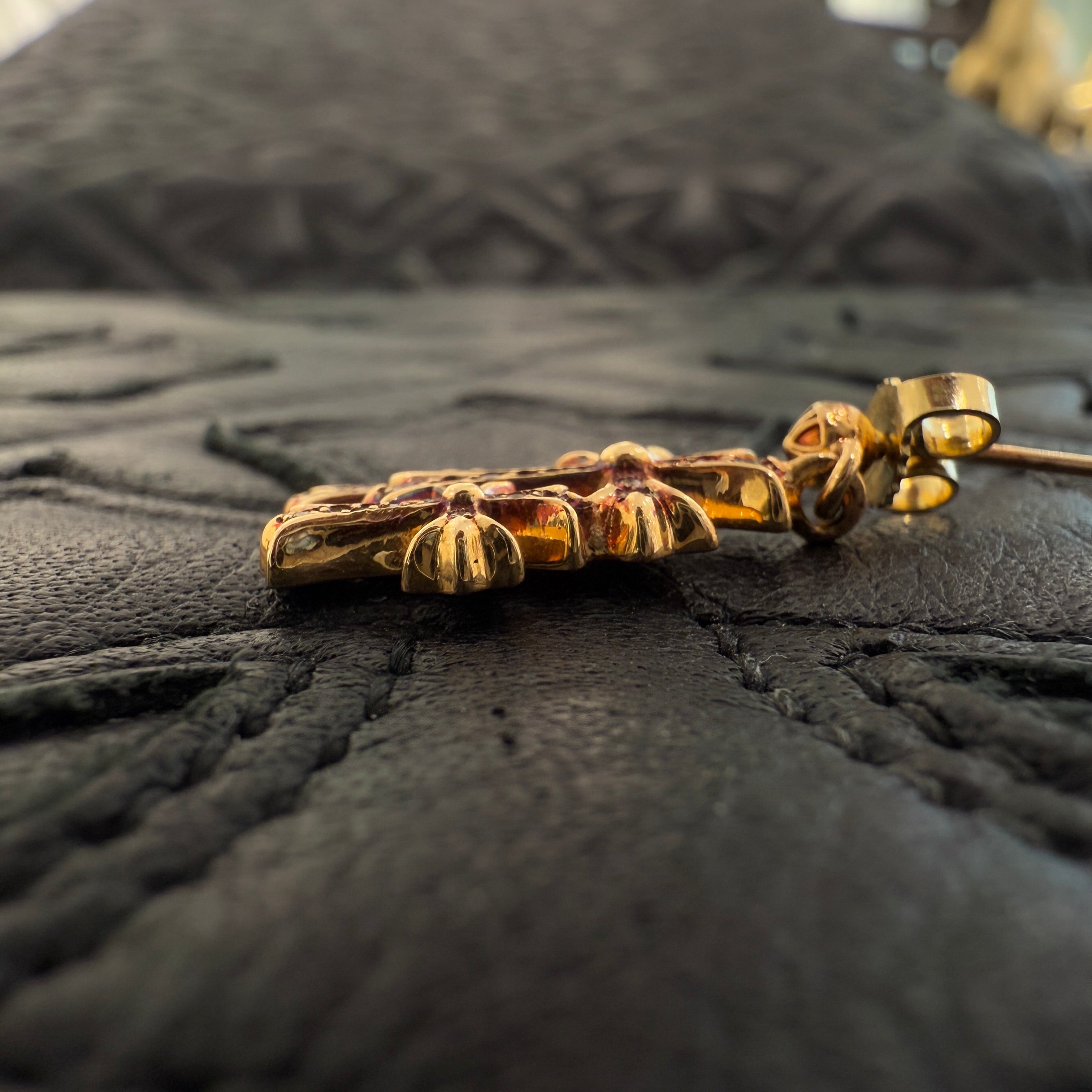 CHROME HEARTS 22K 3 Cemetery Cross Earring Pave Diamond クロムハーツ 22K 3セメタリークロス イヤリング パヴェダイヤモンド