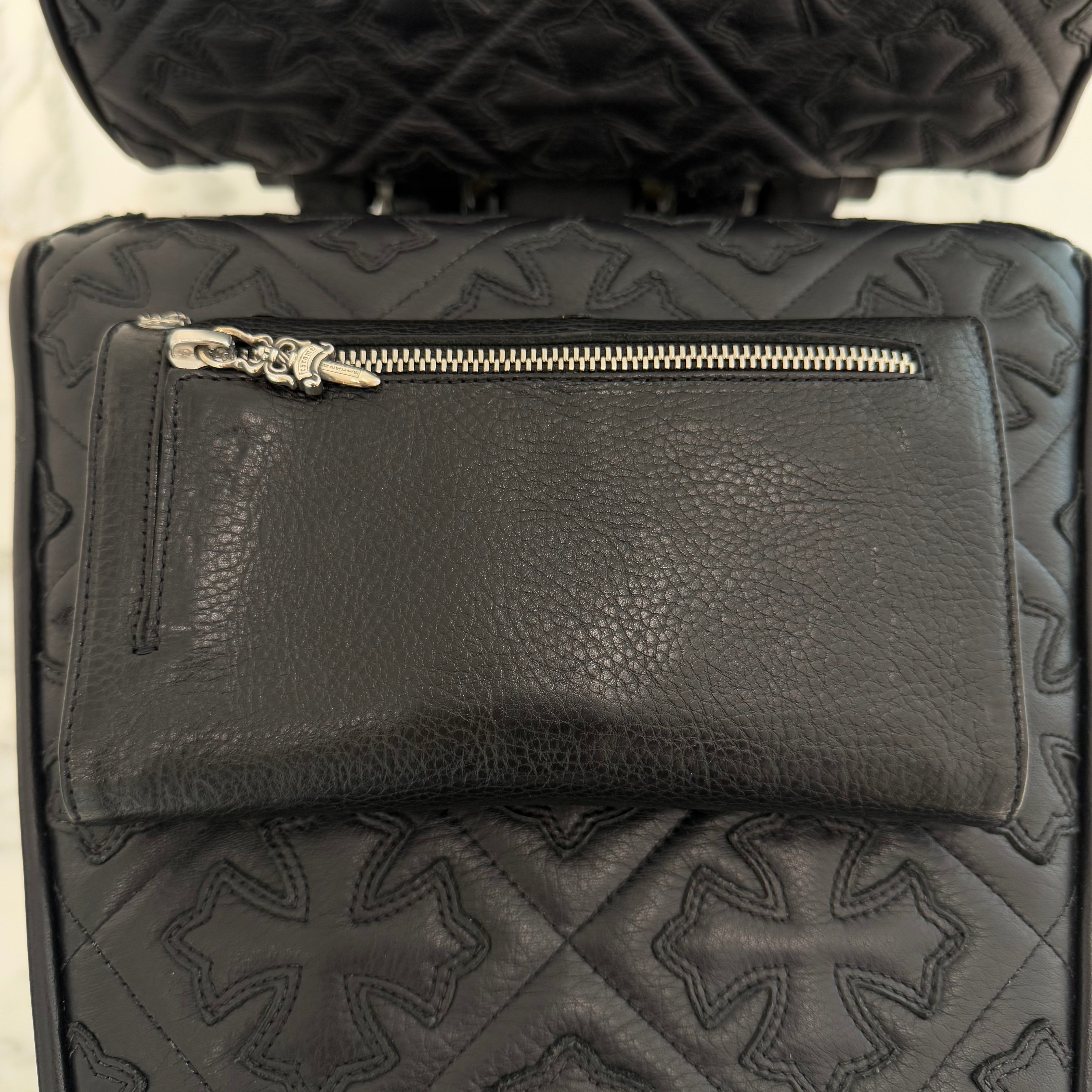 CHROME HEARTS Cemetery Leather Cross Patch Wave Cross Ball Wallet クロムハーツ セメタリーレザークロスパッチ ウェーブクロスボール ウォレット