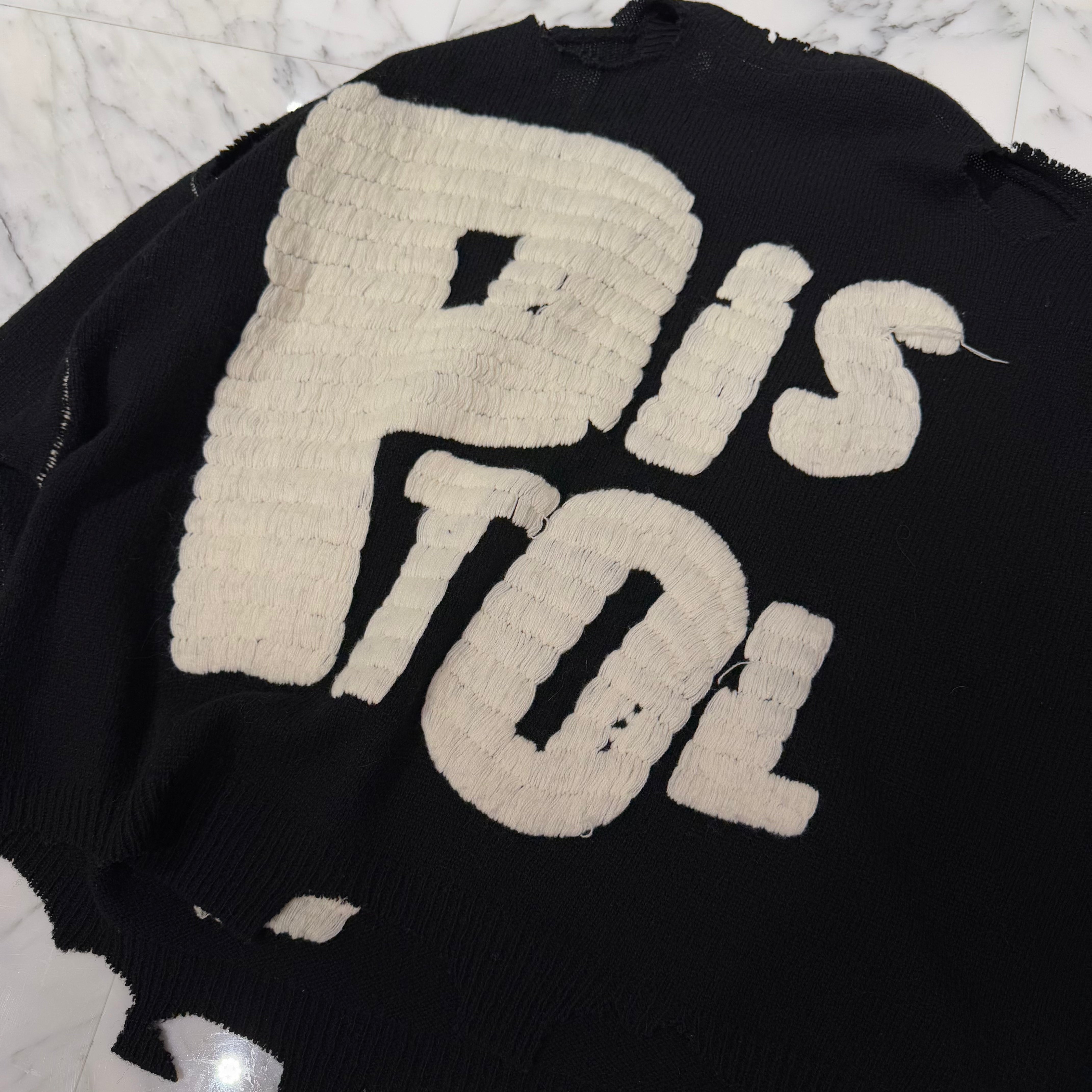 SAINT Mxxxxxx × Sex Pistols 2024AW Damage Crew Knit SM-YS1-0000-C24 Size L セントマイケル×セックス・ピストルズ  ダメージクルーニット サイズ L