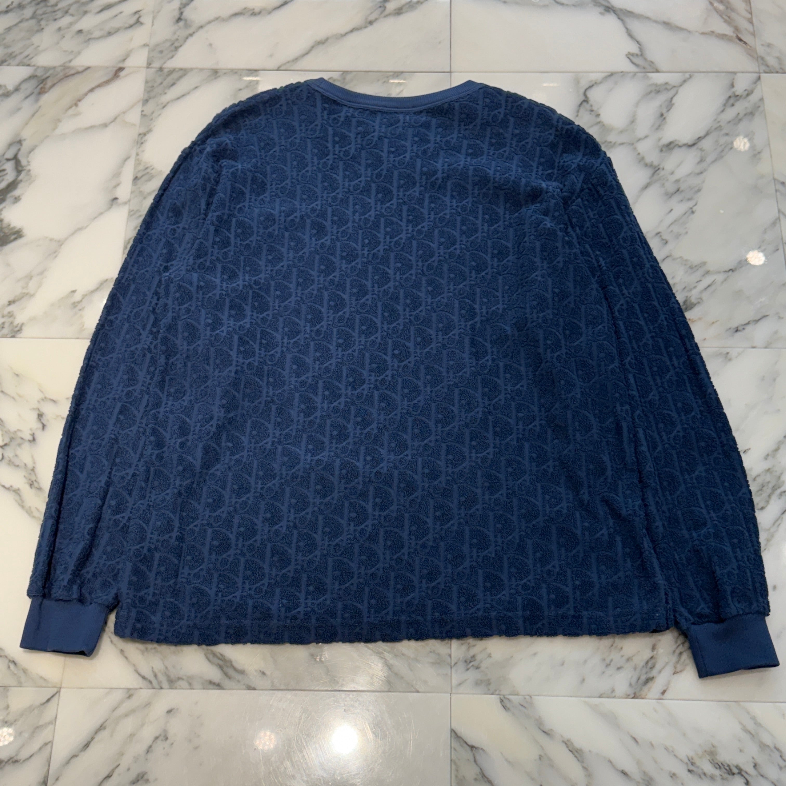 DIOR 2022SS Oblique Cotton Jacquard Long Sleeve Tee 293J649A0614 Size L ディオール オブリーク コットン ジャガード ロングスリーブTシャツ サイズL