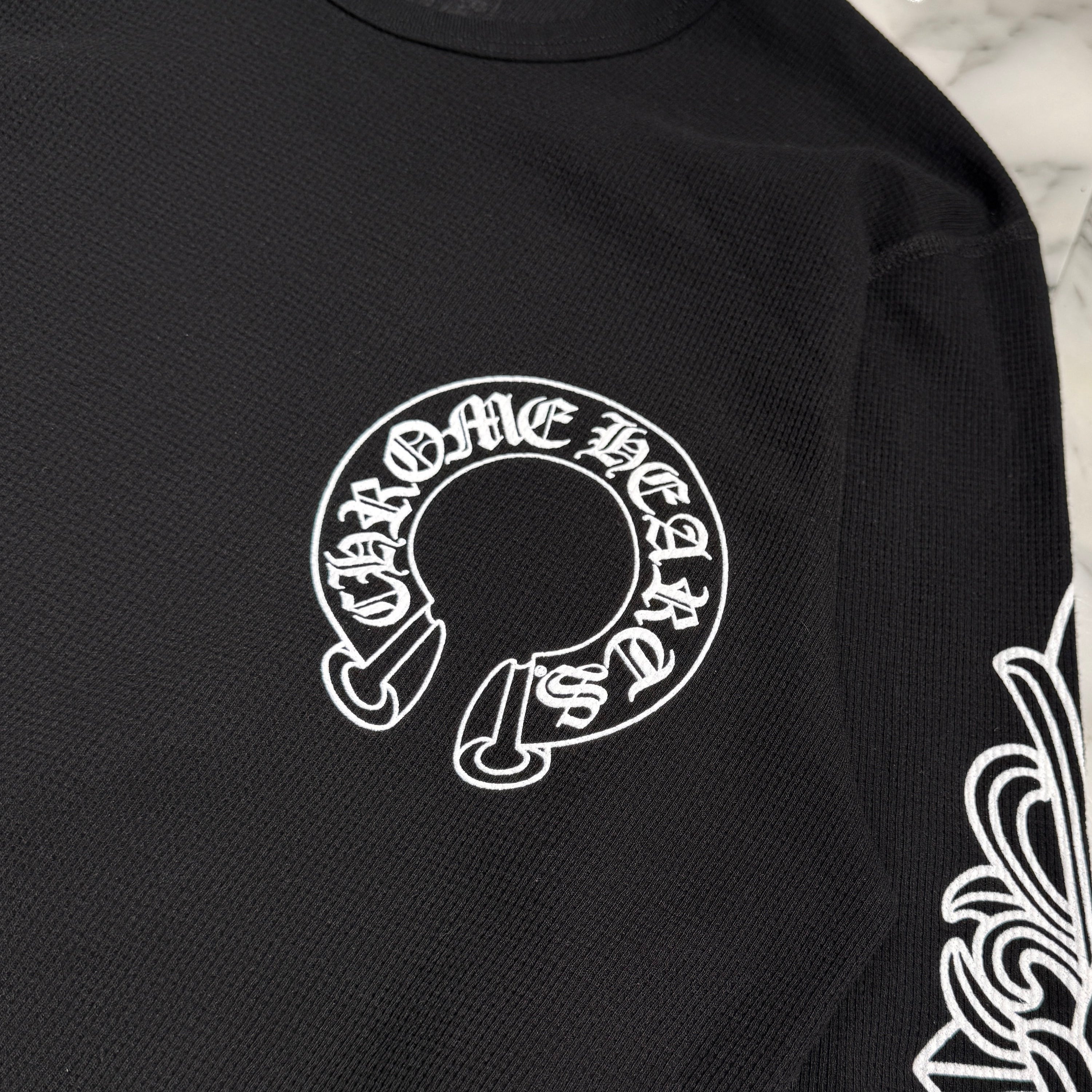 CHROME HEARTS 2025SS Floral Cross Horseshoe Thermal Long Sleeve Tee Size L クロムハーツ フローラルクロス ホースシュー サーマル ロングスリーブ Tシャツ サイズL
