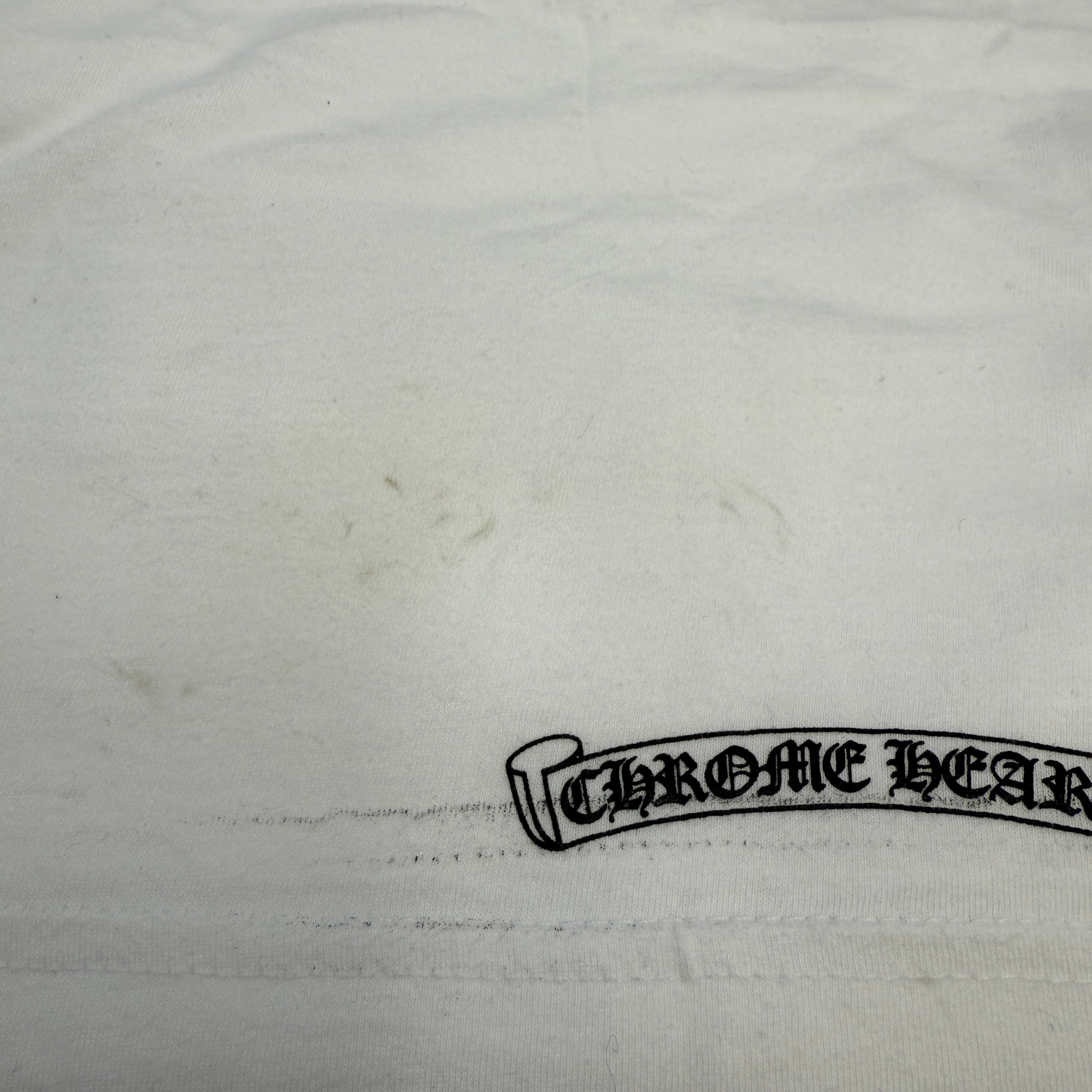 CHROME HEARTS Neck Logo Back Horseshoe Tee Size L クロムハーツ ネックロゴバックホースシューTシャツ サイズＬ