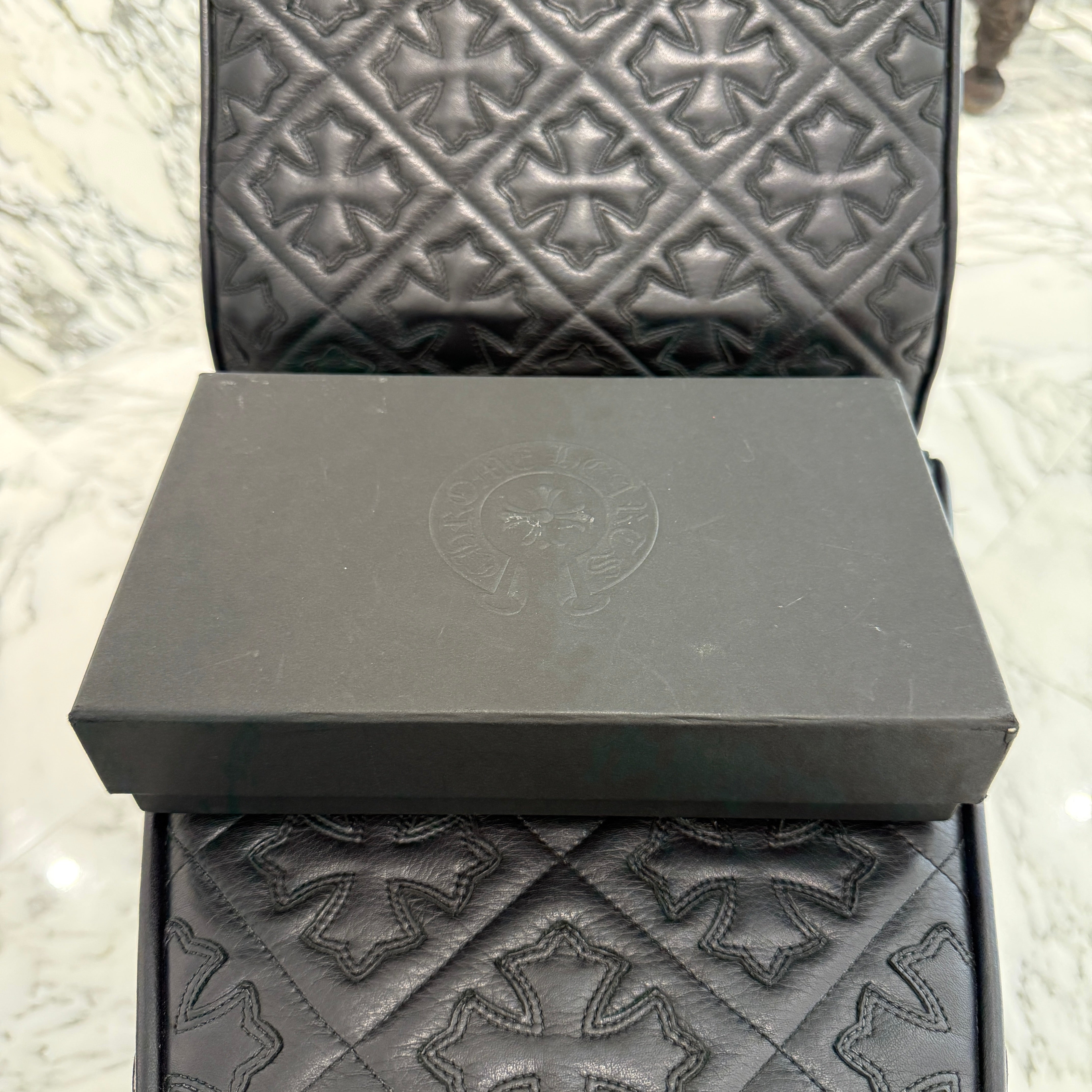 CHROME HEARTS Scroll Label REC F ZIP #2 Leather Wallet クロム