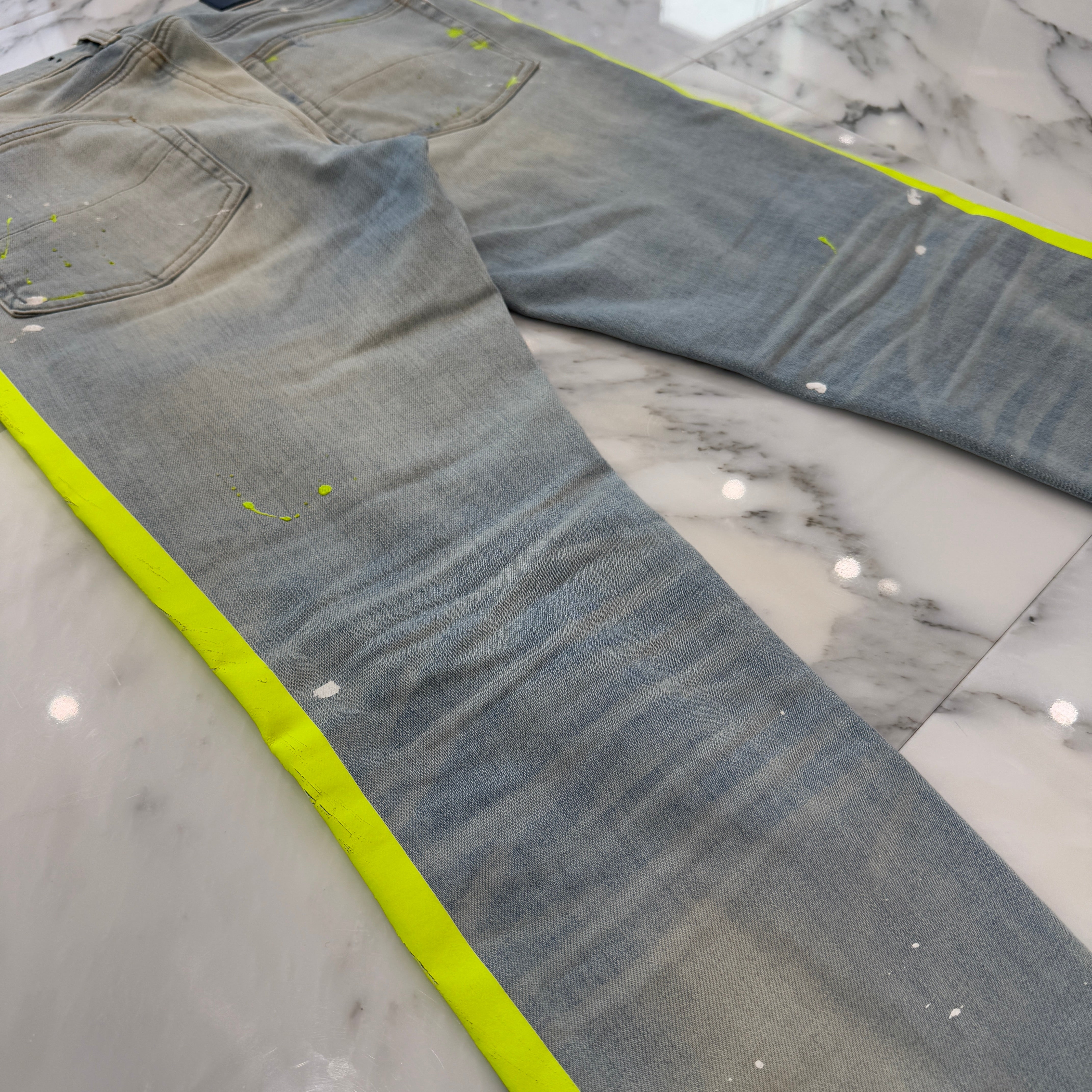 AMIRI Distressed Side Line Track Skinny Denim Pants Size 32 アミリ ディストレスト サイドライン トラック スキニーデニムパンツ サイズ 32