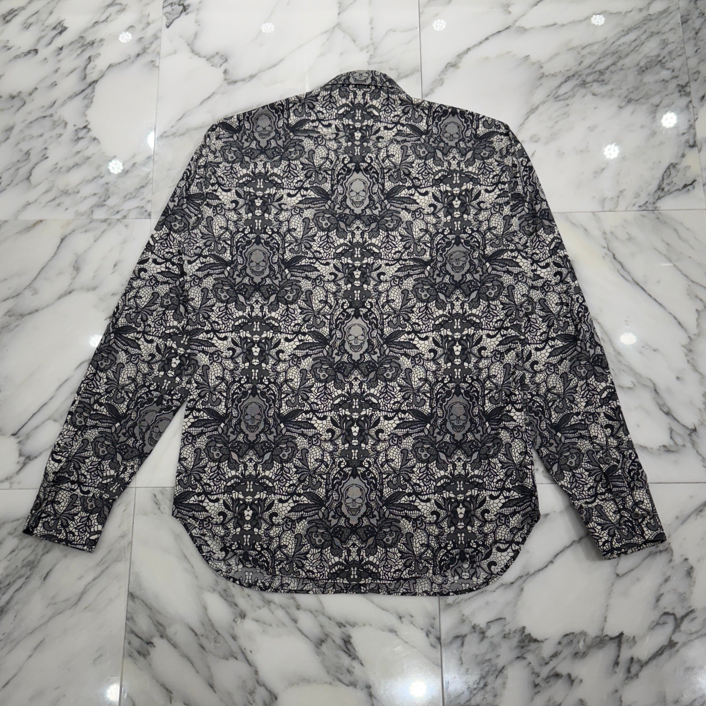 Alexander McQueen Skull Motif All Over Pattern Shirt 574579 QNO03 Size 15 アレクサンダー マックイーン スカルモチーフ オールオーバーパターンシャツ サイズ15