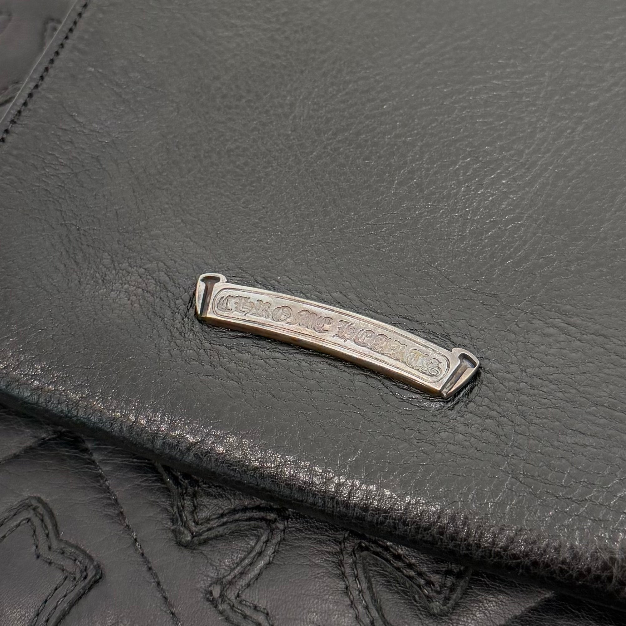 CHROME HEARTS Square Pocket 3 Cemetery Cross Leather Patch Shoulder Bag クロムハーツ スクエアポケット 3セメタリークロス レザーパッチ ショルダーバッグ