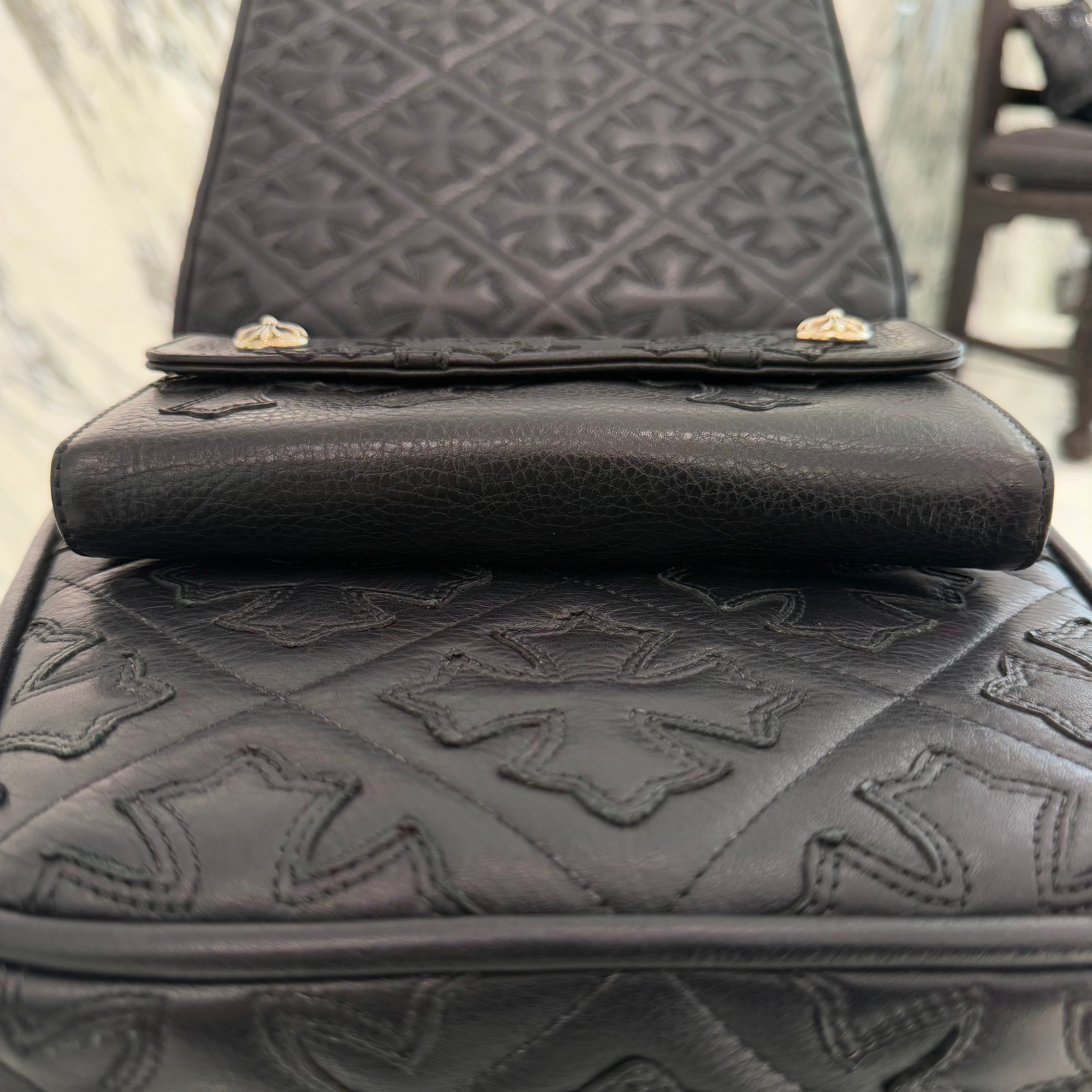 CHROME HEARTS Cemetery Leather Cross Patch Wave Cross Ball Wallet クロムハーツ セメタリーレザークロスパッチ ウェーブクロスボール ウォレット