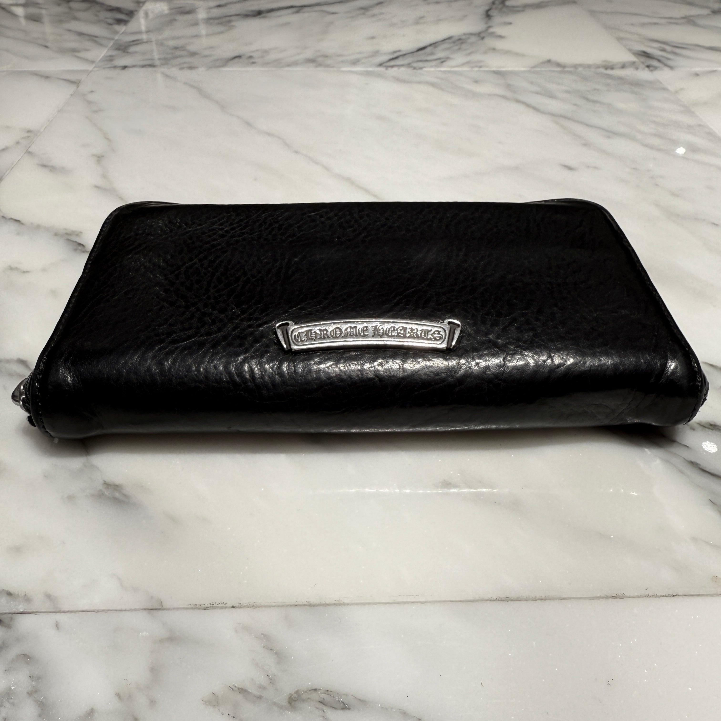 CHROME HEARTS Scroll Label REC F ZIP #2 Leather Wallet クロム